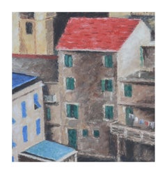 Paysage urbain de Kansas City, paysage de ville aux couleurs primaires moderne du milieu du siècle dernier