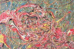 Red & Yellow Fusion Drip Painting