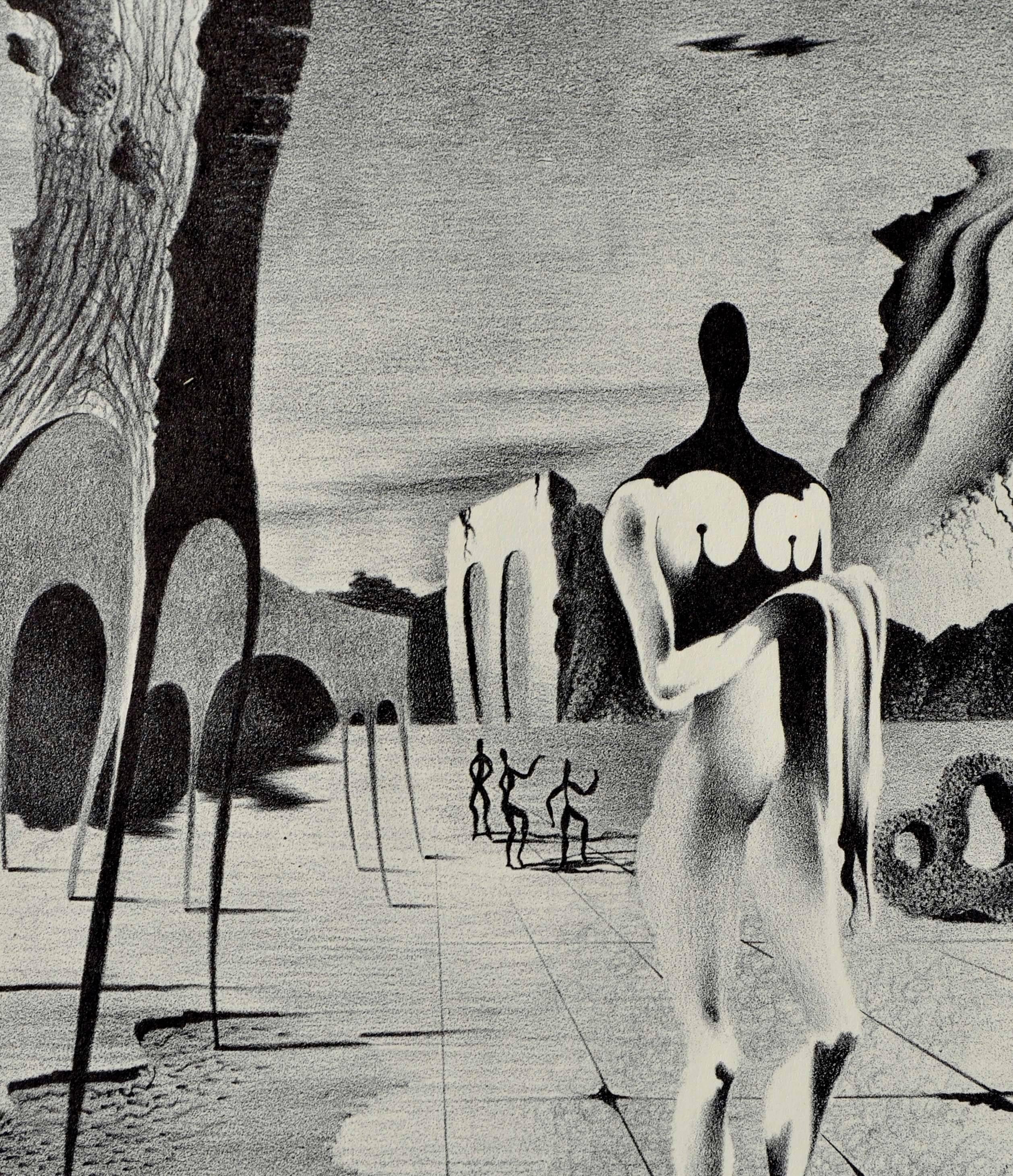 Surreal Figurative Futurescape - Gray Figurative Print by Raymond Edwin Brose