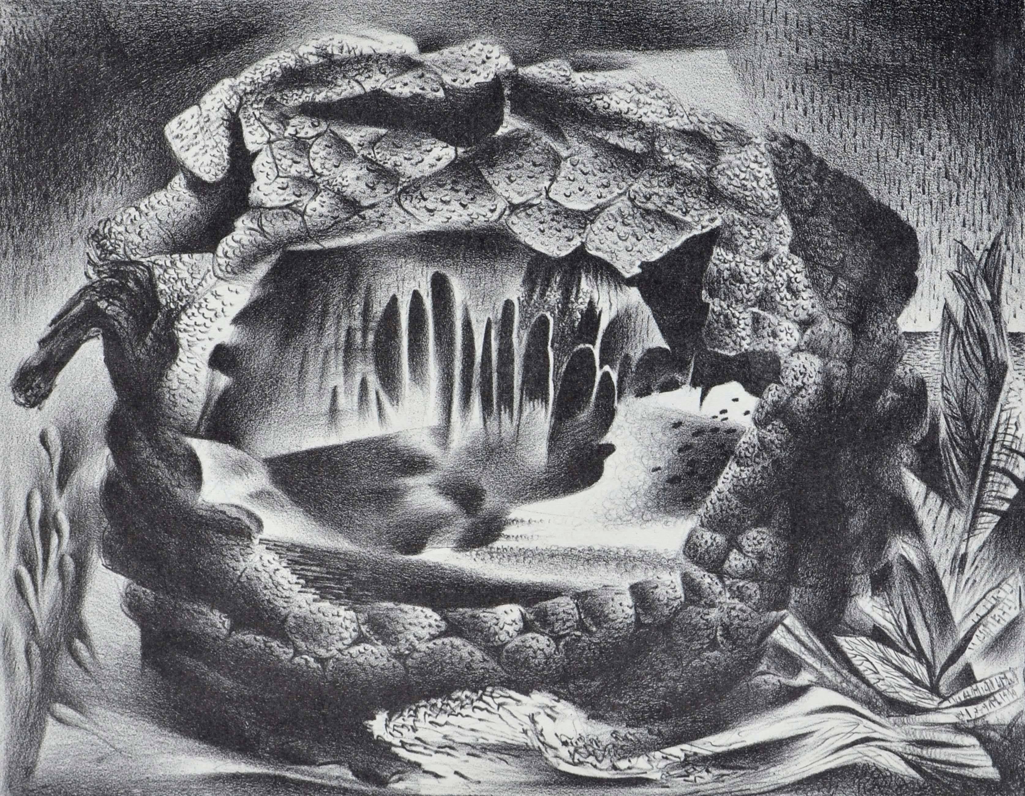 Mid Century Modern Breadfruit Abstract  - Print by Raymond Edwin Brose