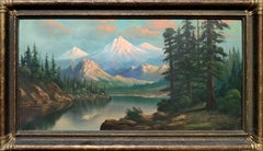 Snow Capped Mountains and Lake - Mt. Hood Oregon Landscape