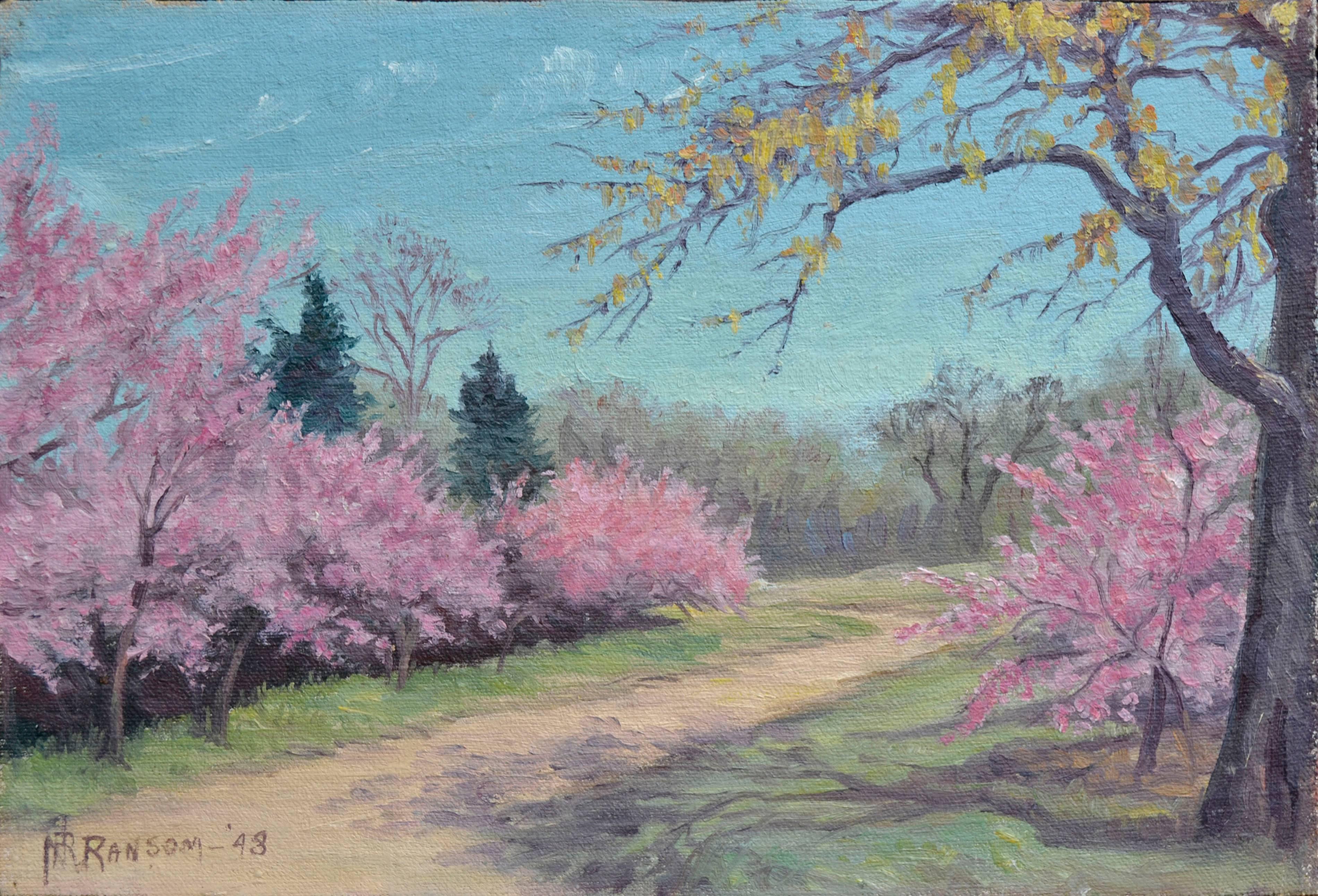 Nannie Ruth Ransom Landscape Painting - Cherry Blossoms