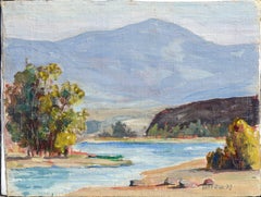 Paysage californien de petite taille Quiet Stream, paysage du milieu du siècle dernier, 1937 