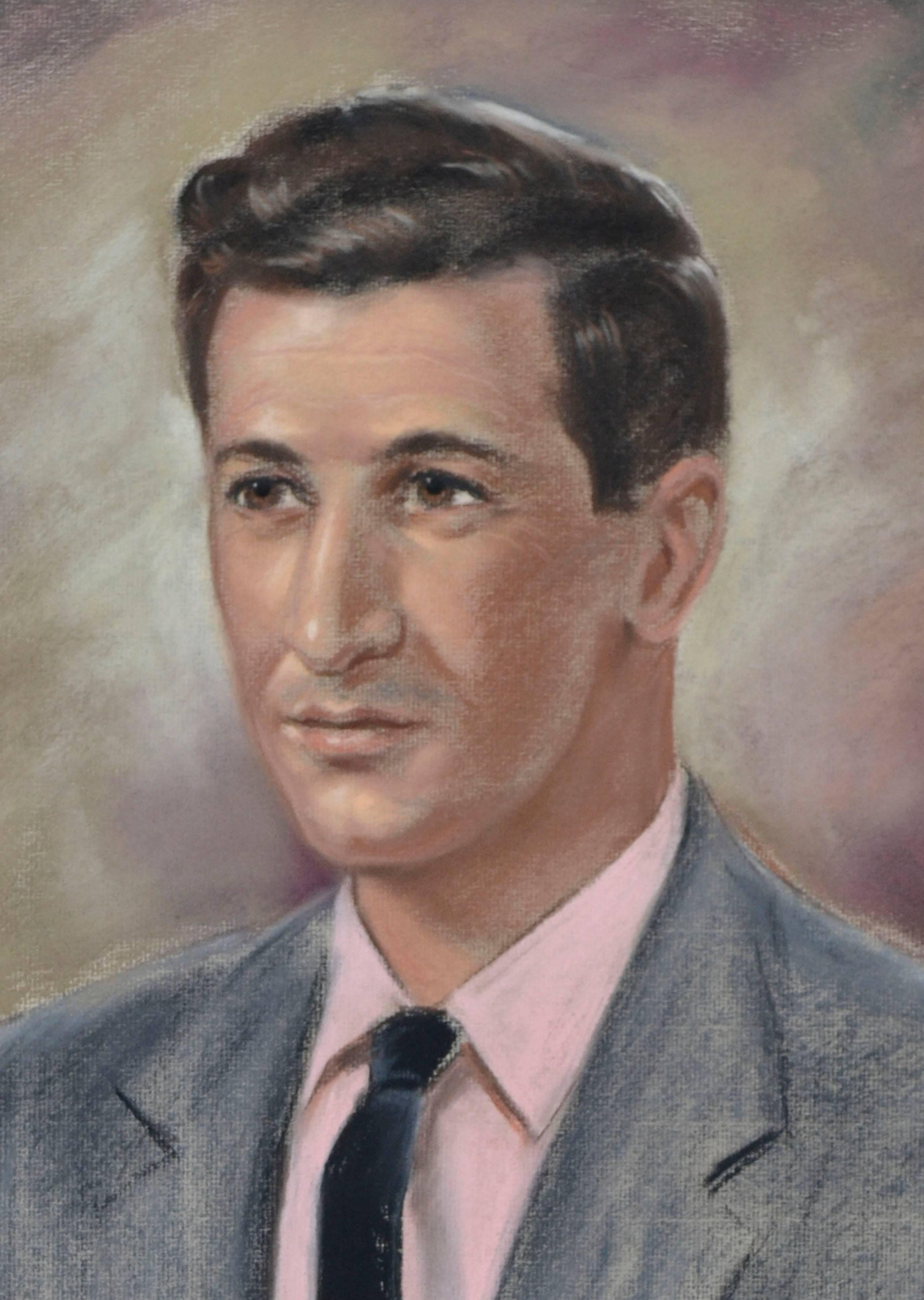 Mid-Century Portrait of a Man  - Realist Art by Butcher American