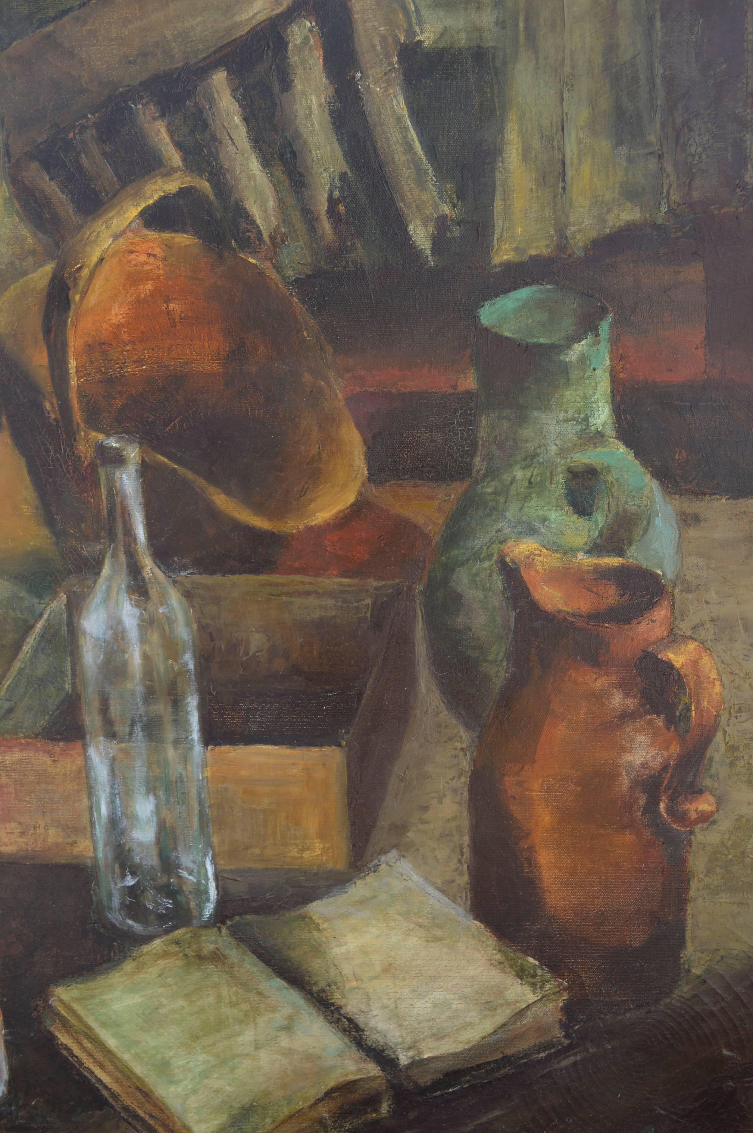 Mid Century Küche Stillleben (Amerikanischer Impressionismus), Painting, von Frances Robbins