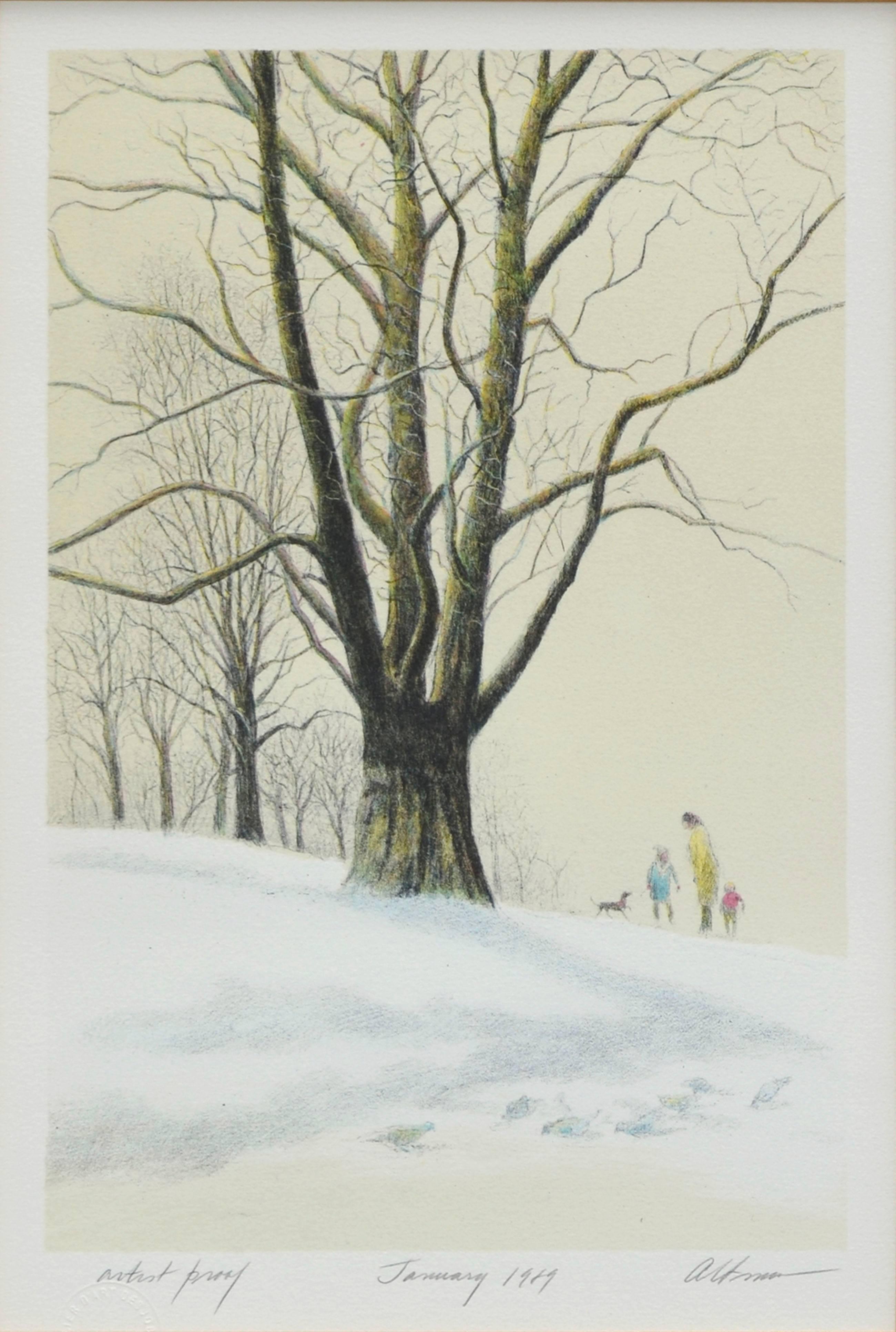 Central Park in the Snow - Print by Harold Altman