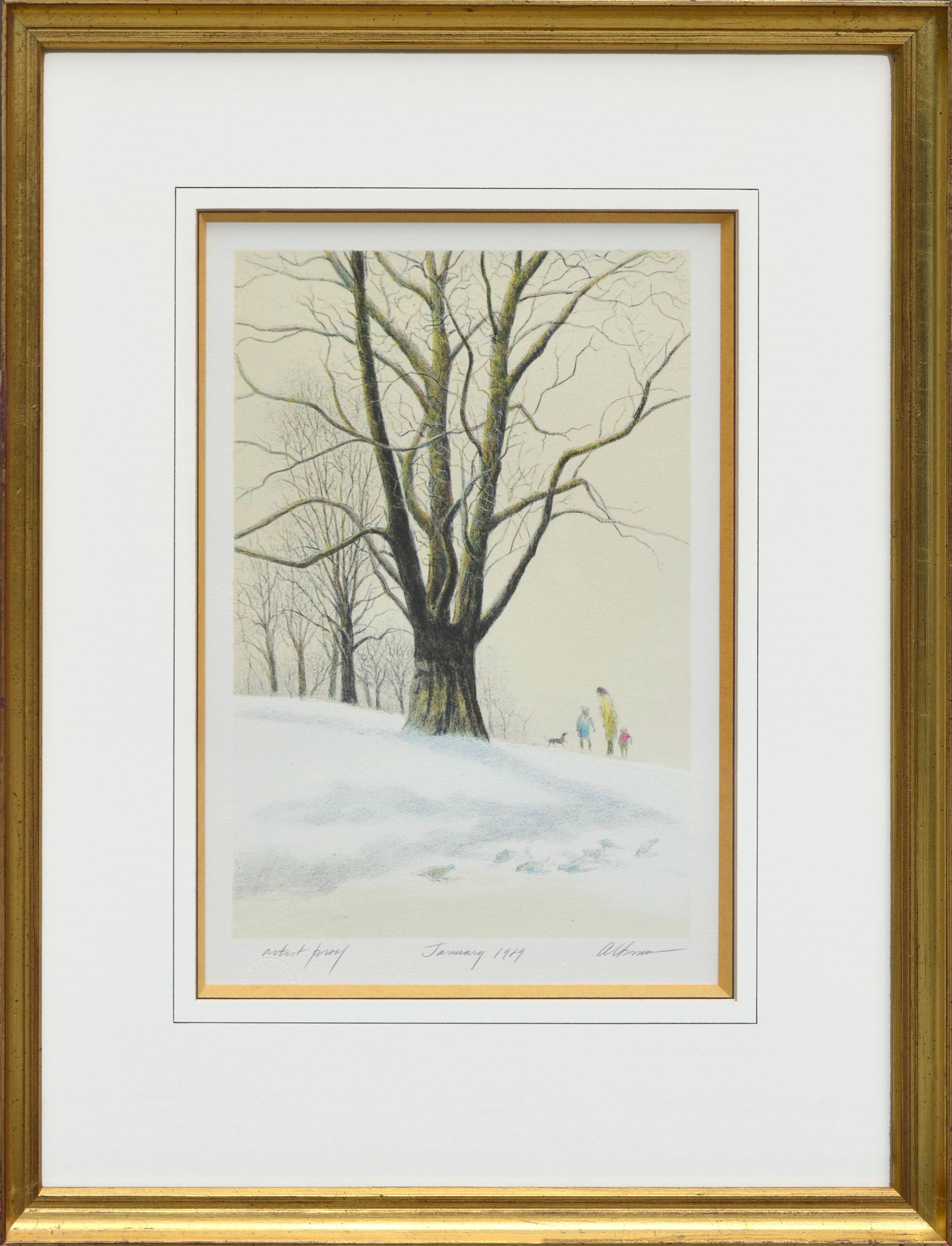 Harold Altman Landscape Print - Central Park in the Snow