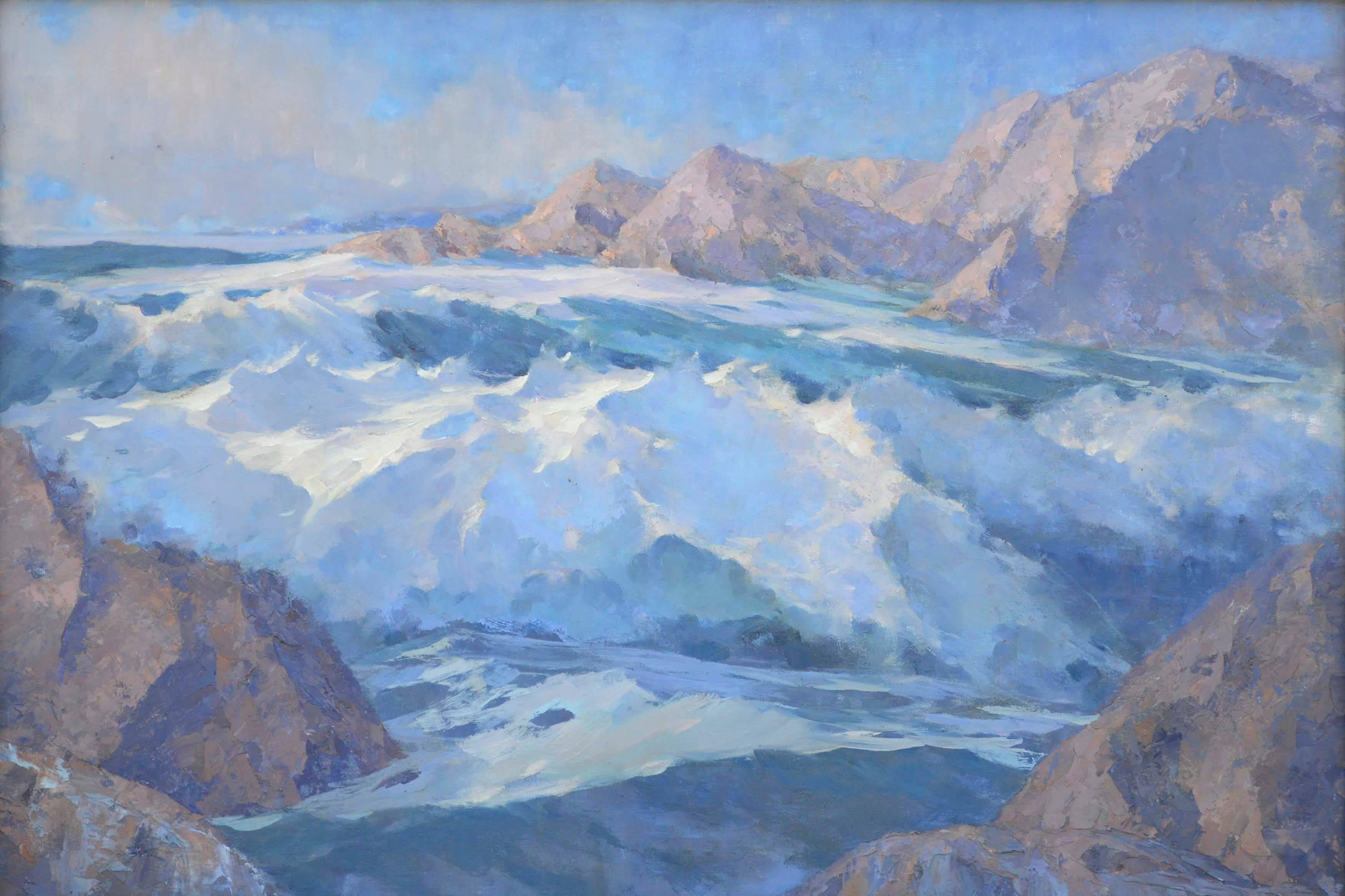 1940s Rugged Alaskan Seascape – Painting von Unknown