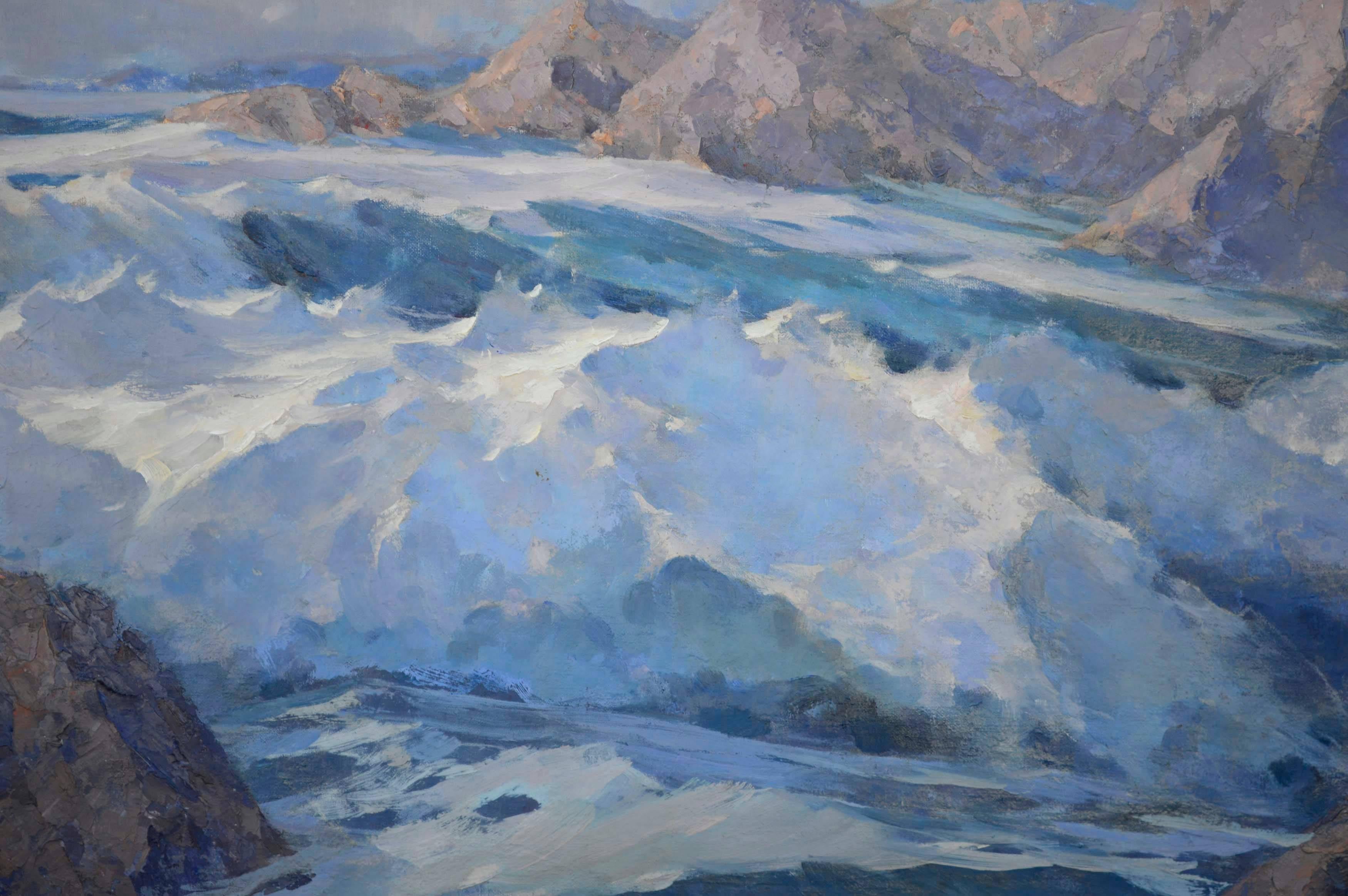 1940s Rugged Alaskan Seascape (Amerikanischer Impressionismus), Painting, von Unknown
