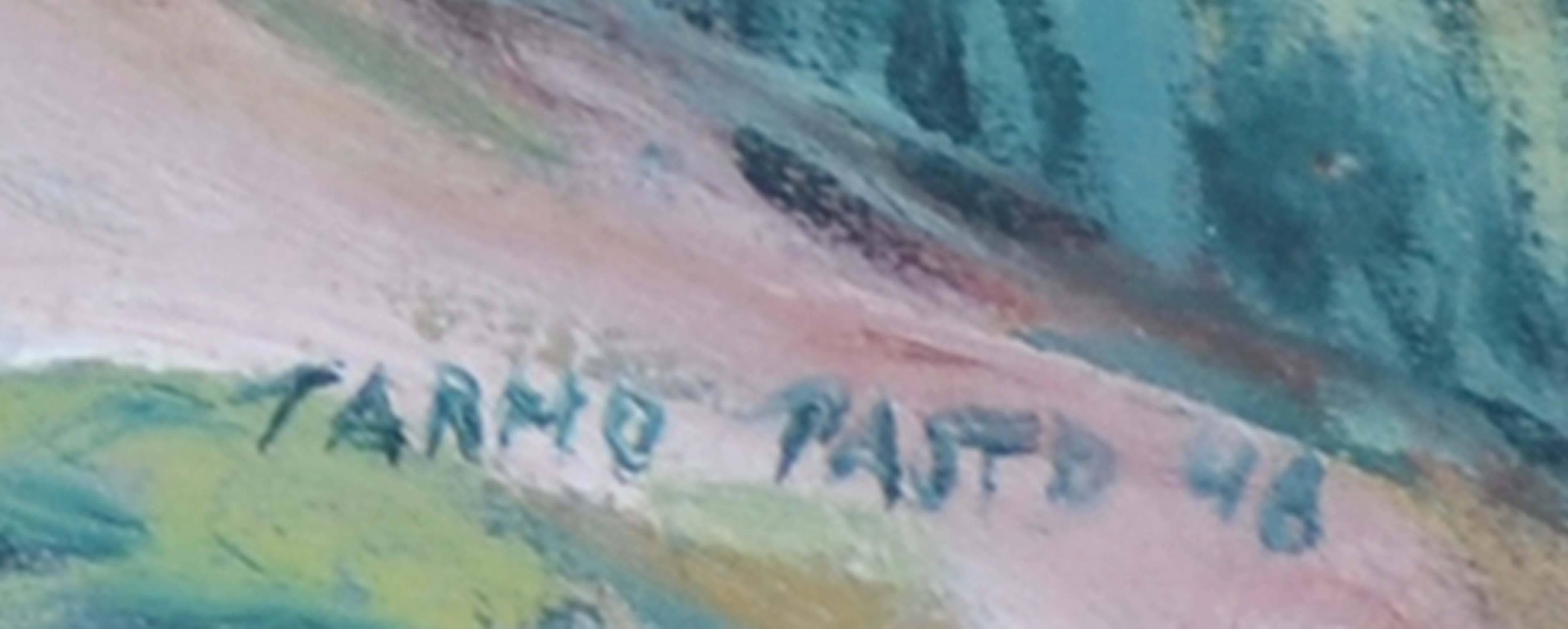 Mediados de siglo --Paisaje de campos y colinas - Painting moderno estadounidense de Tarmo Pasto