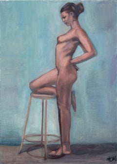 Figura nuda con sgabello