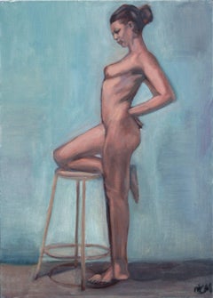 Vintage Nude Figure with Stool