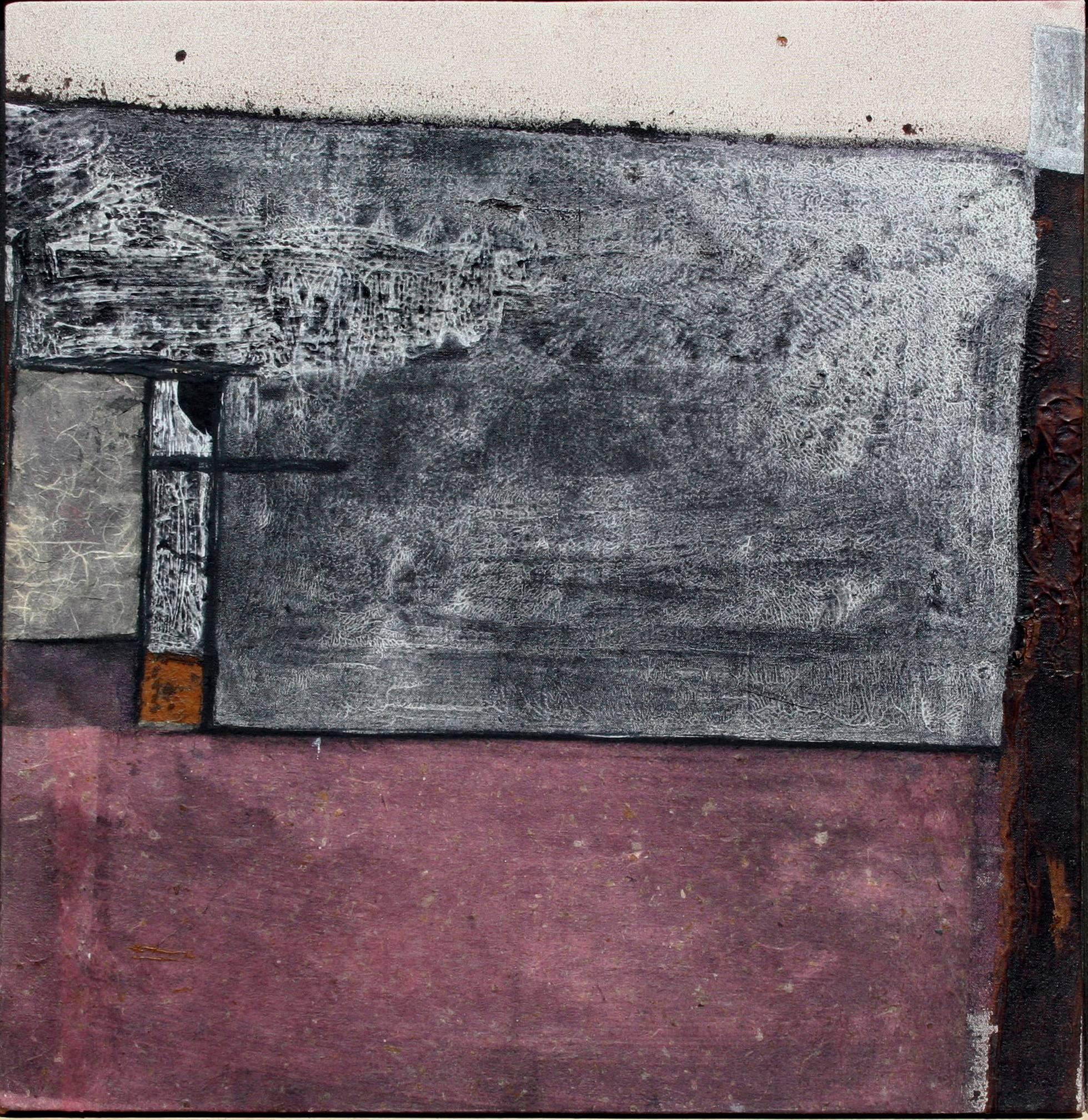Minoisch Abstrakt (Grau), Abstract Painting, von Sasha Rogers
