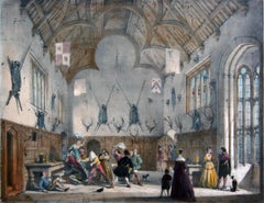 Mediados del siglo XIX Sesión de fiesta en Kings Hall, Athelhampton, Dorsetshire por Joseph Nash