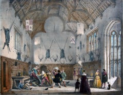 Milieu du XIXe siècle. Session de soirée du Kings Hall, Athelhampton, Dorsetshire par Joseph Nash