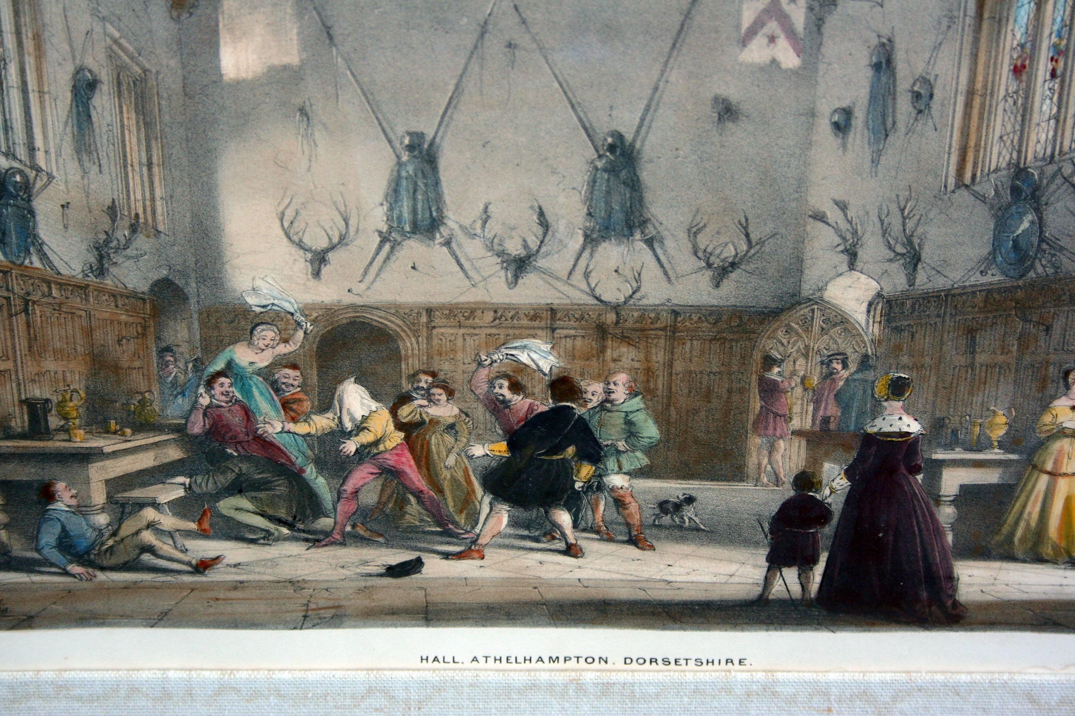 Metà del XIX secolo. Kings Hall Party Session, Athelhampton, Dorsetshire di Joseph Nash in vendita 2