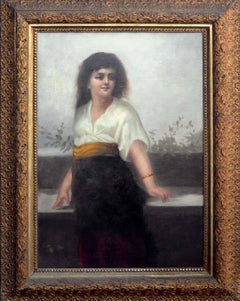 Girl with the Gold Sash, Late 19th Century Large-Scale Female Figurative