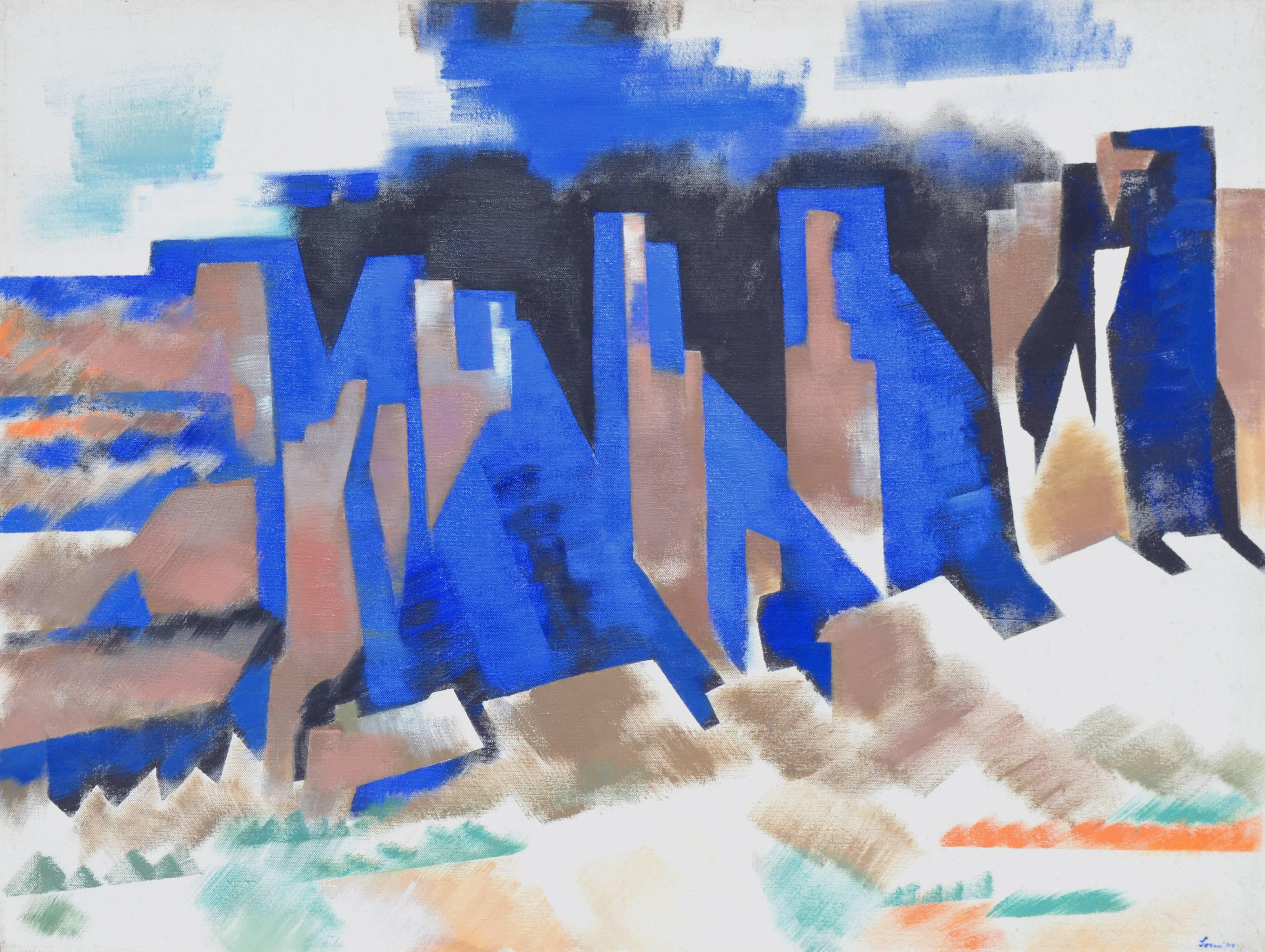 Paesaggio moderno astratto -- Wyoming Abstract #1 - Painting di Erle Loran