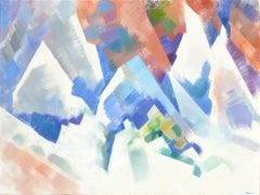 "Cliffside", Paisaje geométrico abstracto moderno a gran escala