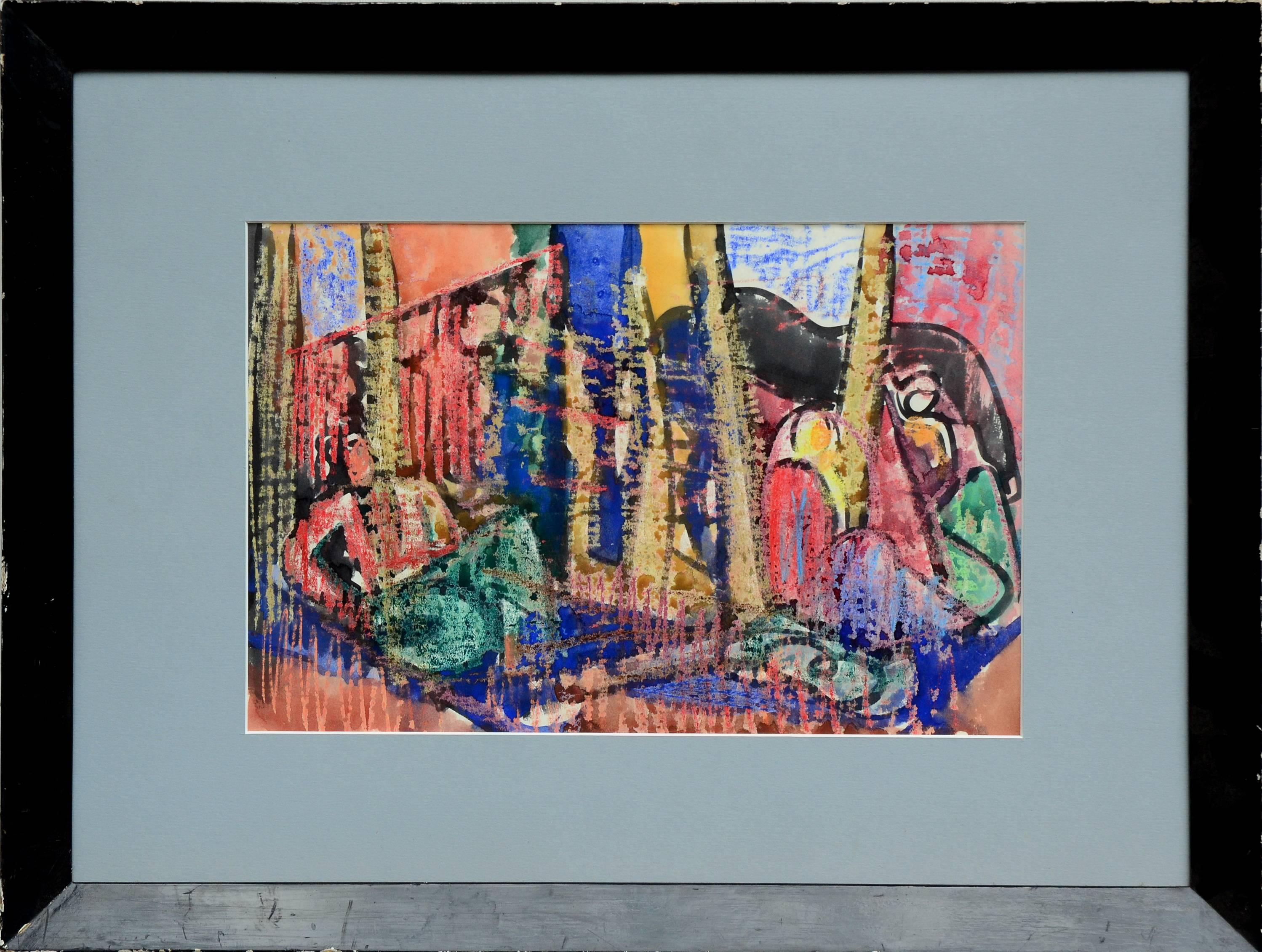 The Navajo Weaver Hogan  - Abstract Expressionist Painting by Erle Loran