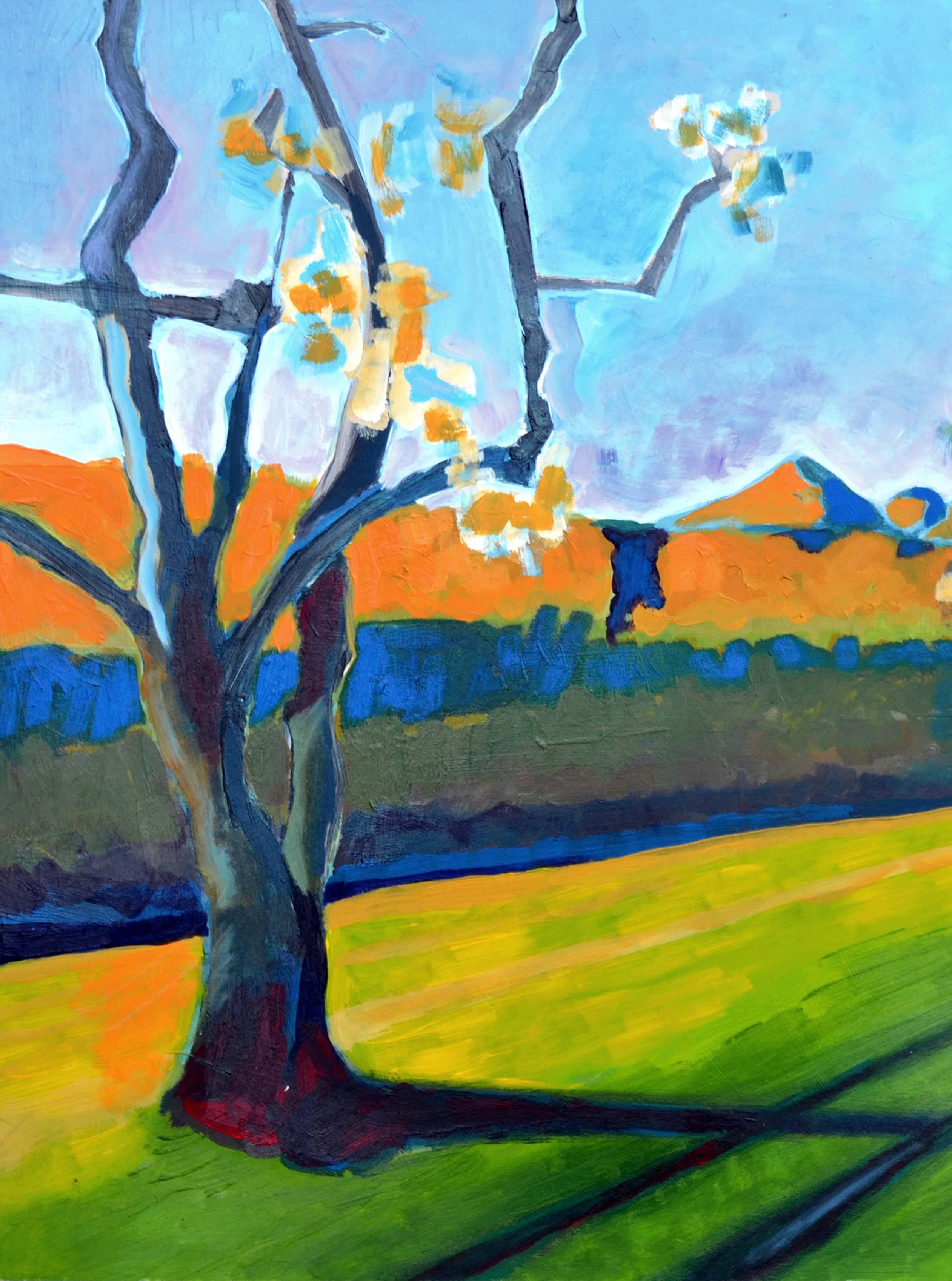 Modern Contemporary Fauvist Autumnal Landscape - Painting by Michael Eggleston