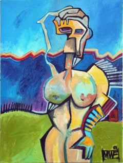 Standing Figure, Contemporary Cubist Figural Abstract
