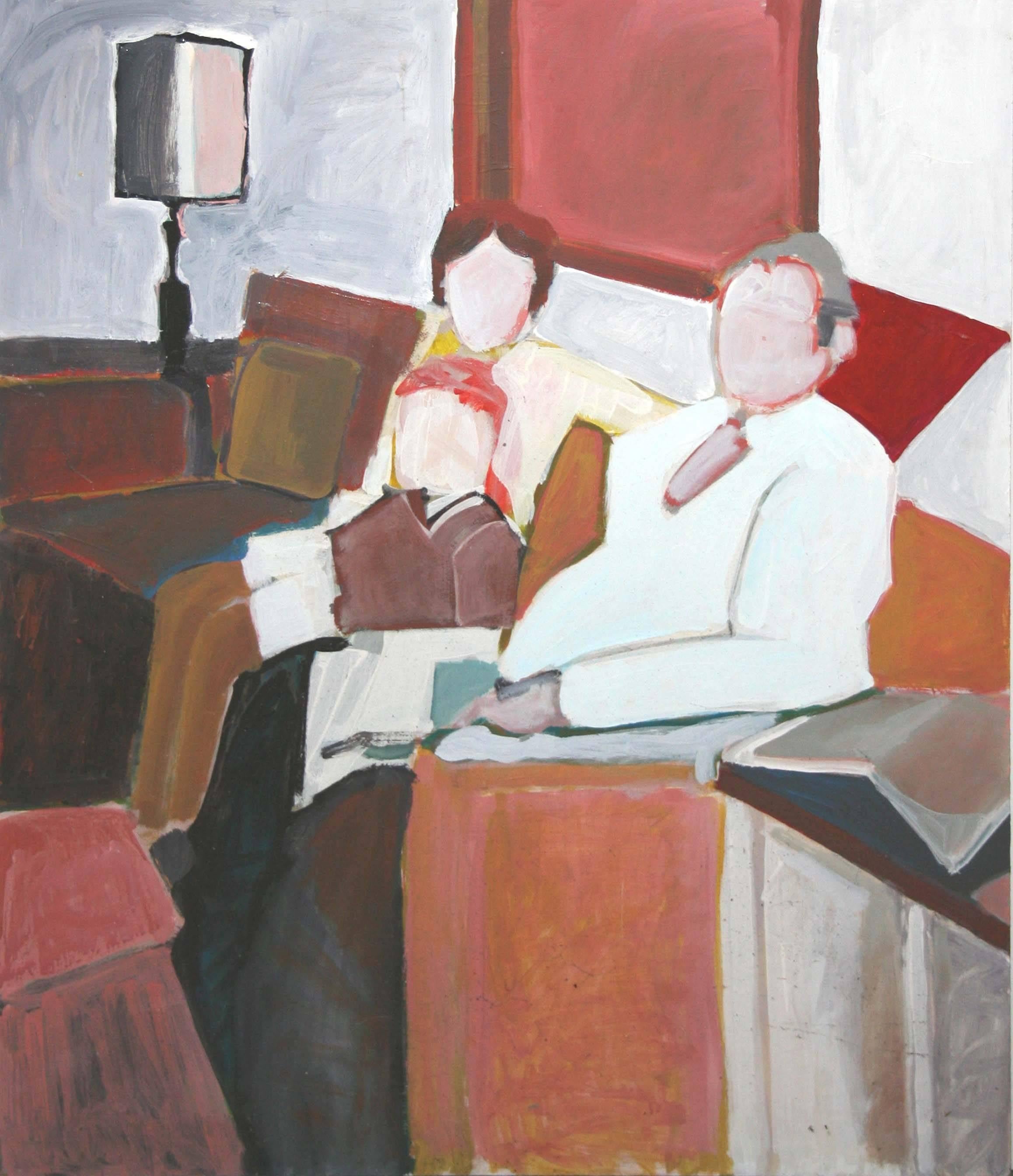 Michael Eggleston Figurative Painting - Abstracted Genre -- The Family