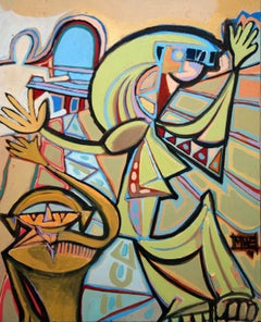 Two Groovey Friends Figurative Abstract