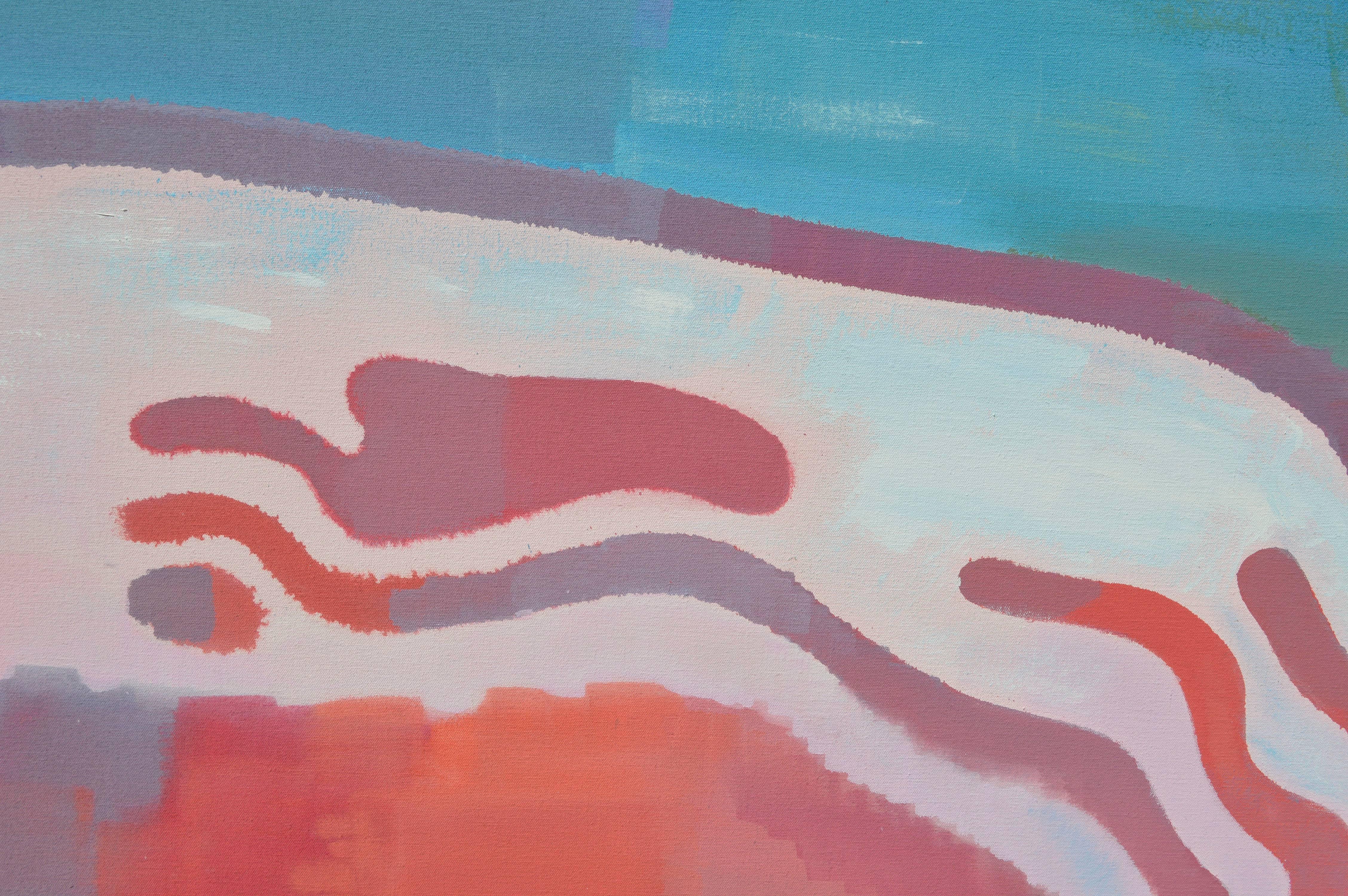 Abstrakte Bay Area-Landschaft in großformatigem Maßstab - Salzponds – Painting von Erle Loran
