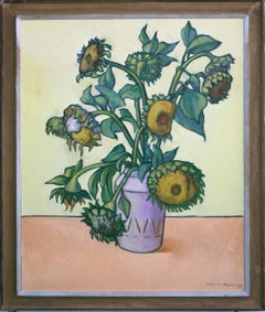 Sunflowers, Large Scale Modernist Floral Bouquet Still-Life by Tarmo Pasto