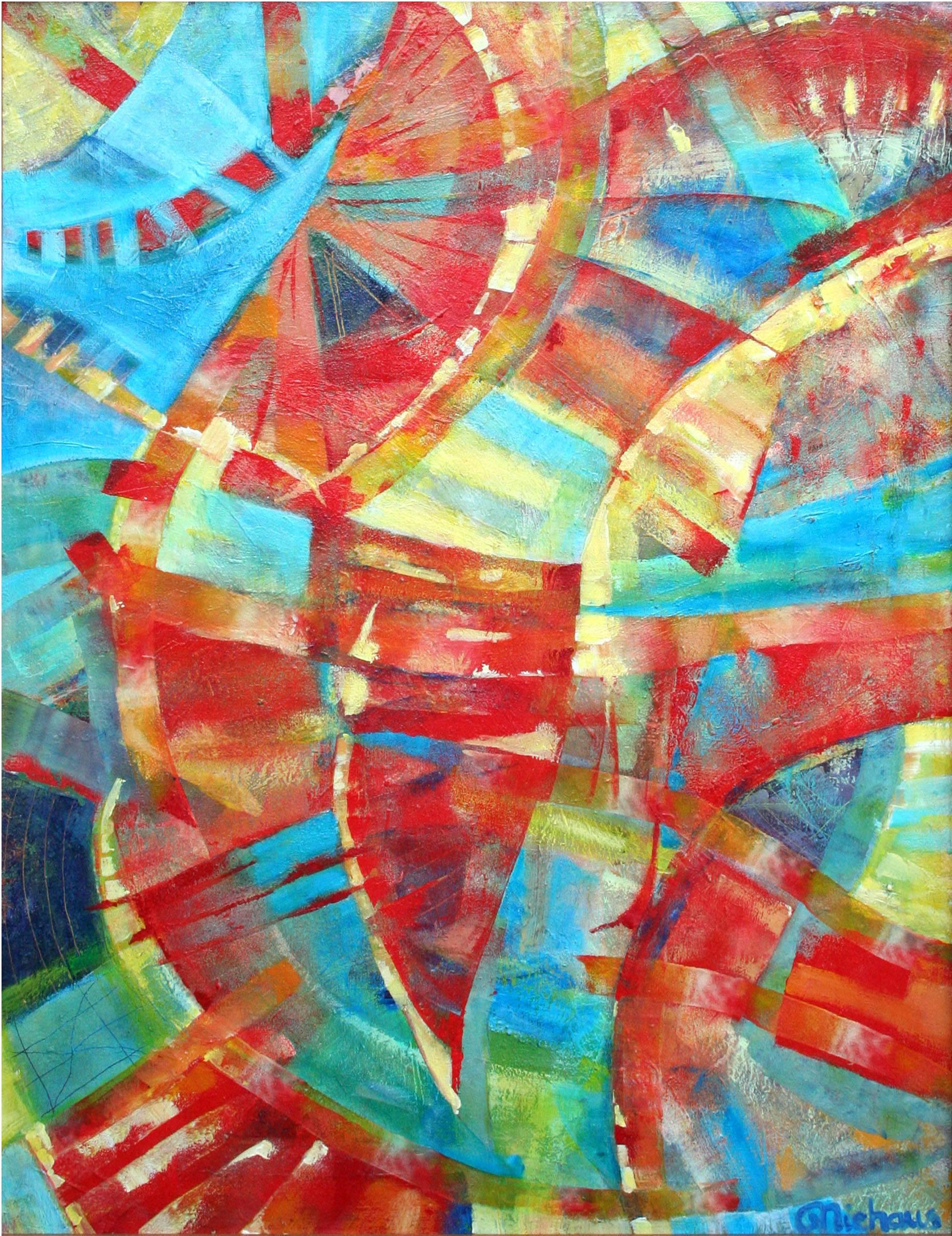 Carnival Primary Abstract - Painting by George Niehaus