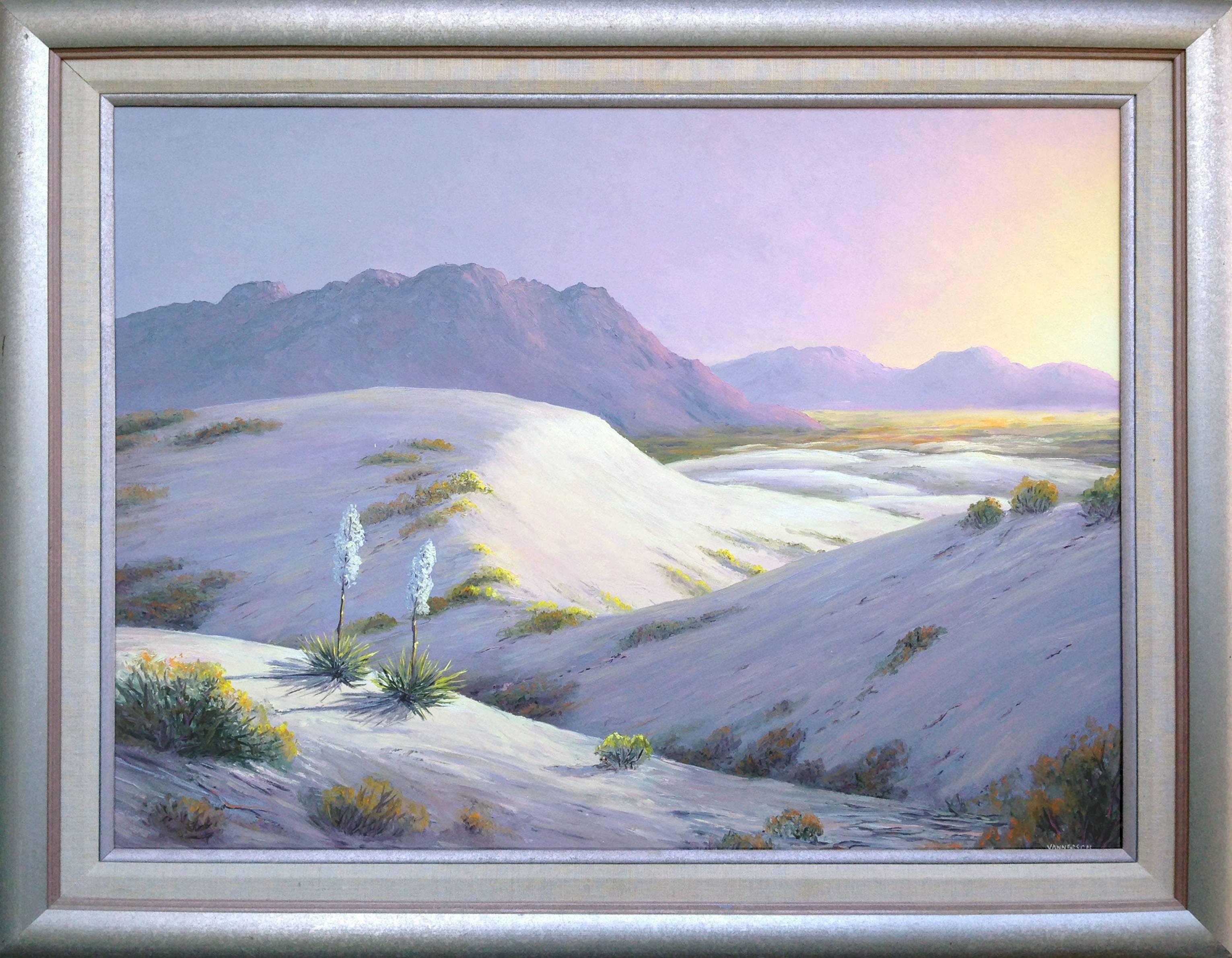 Sands blancs du Nouveau-Mexique, paysage du désert du milieu du siècle dernier du Sud-Ouest par Vannerson