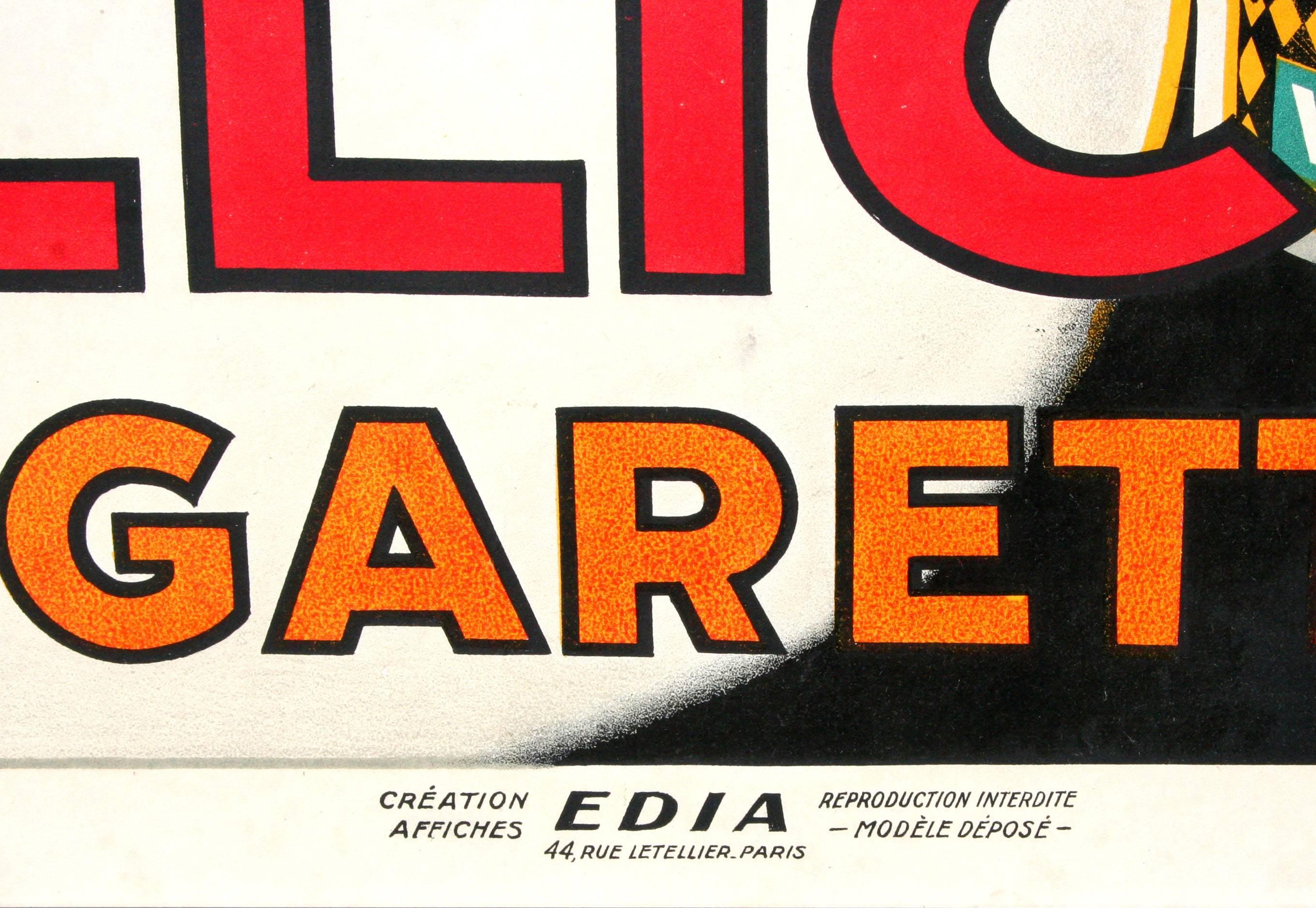 pelican cigarettes vintage poster