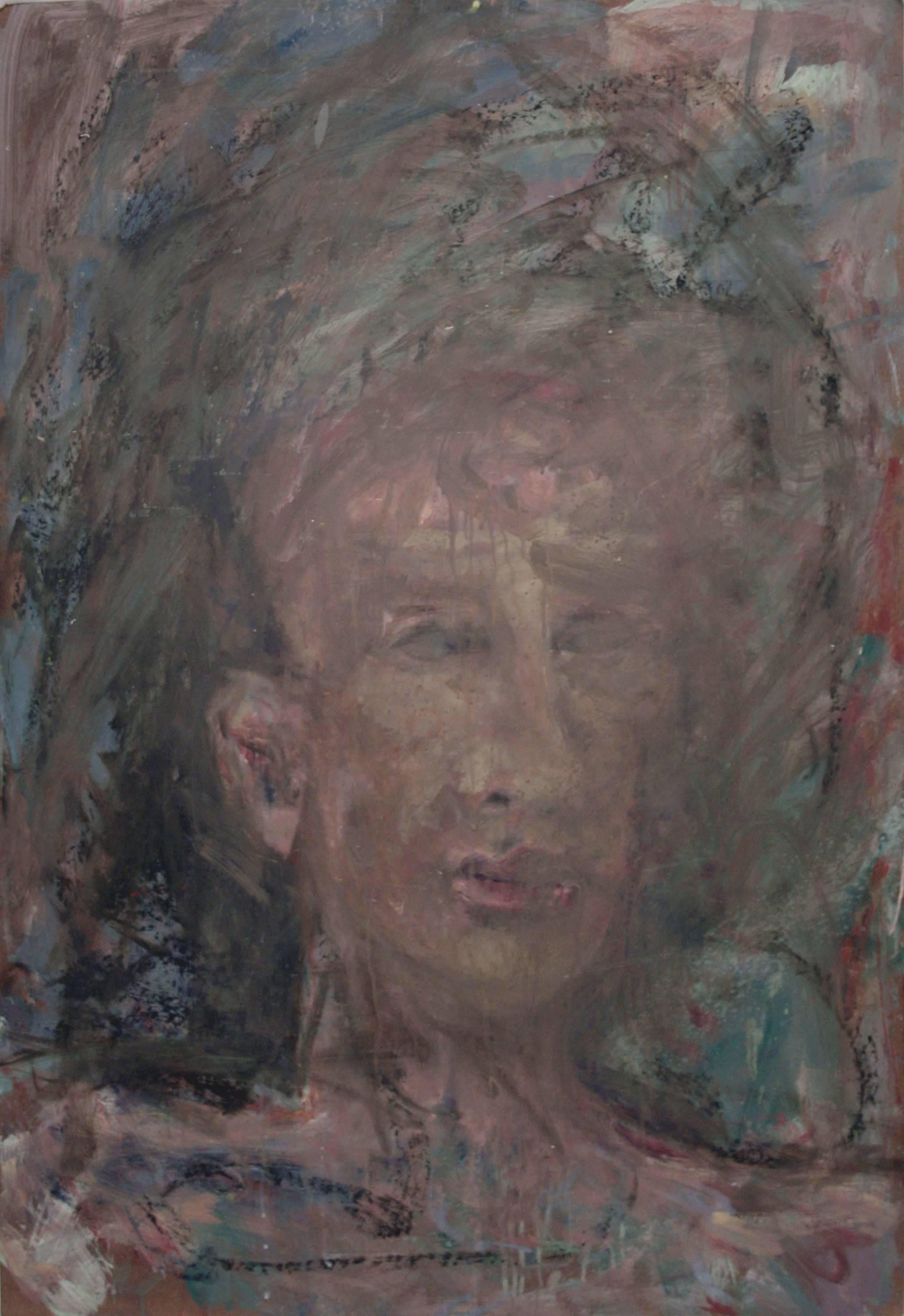 Abstract Painting di Daniel David Fuentes - Ritratto di uomo in stile espressionista astratto