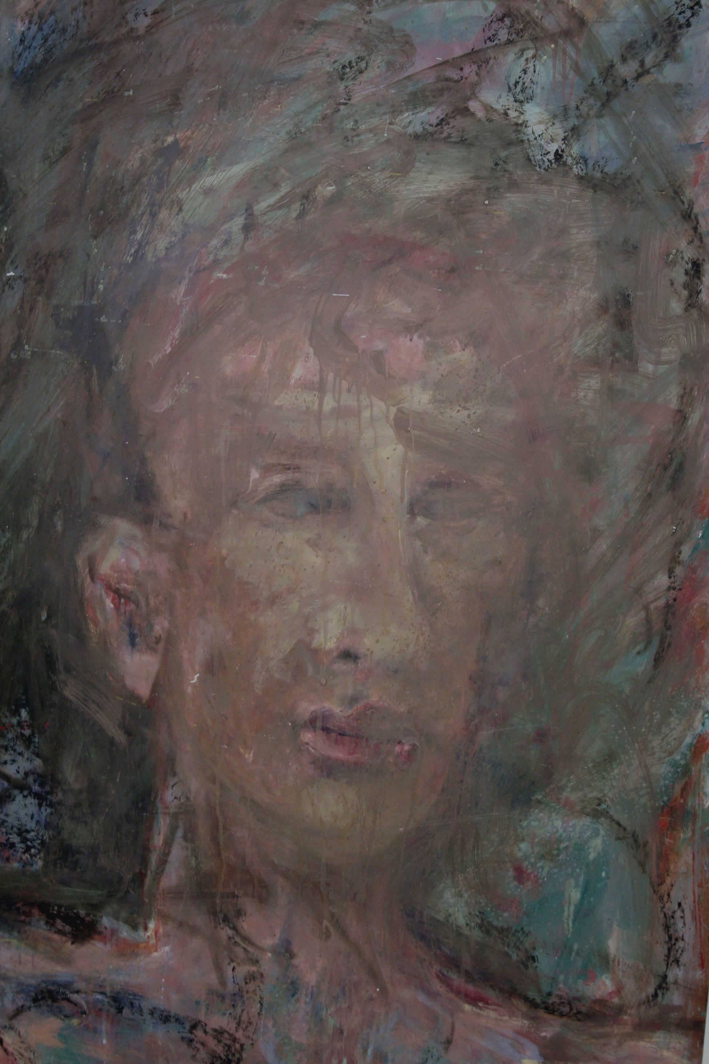 Abstract Expressionist Portrait of a Man  - Painting by Daniel David Fuentes