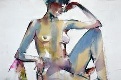 Desnudo en reposo modernista