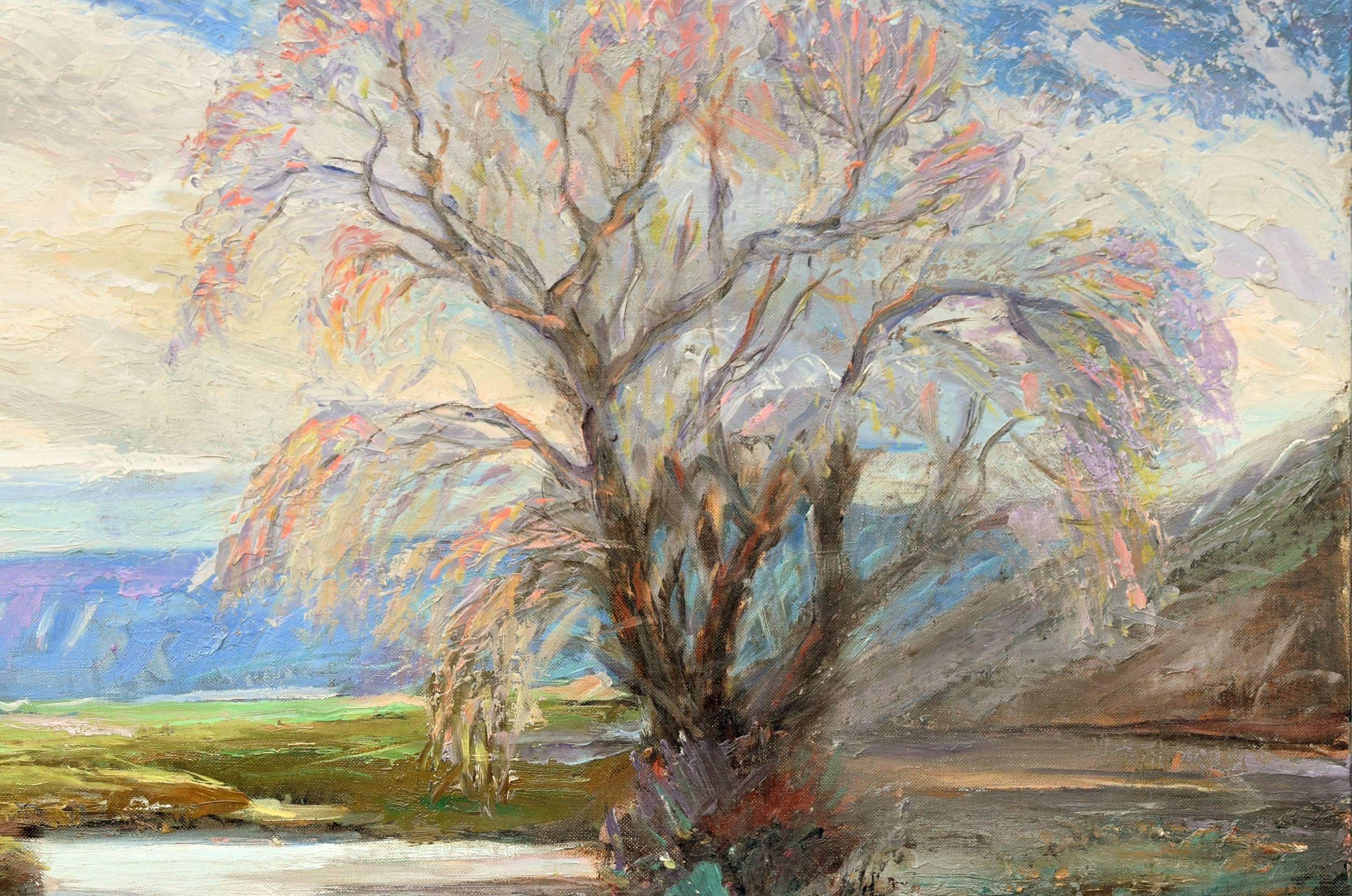 Splendor de Taos - Paysage du Sud-Ouest du Milieu du Siècle - Painting de Walter A. Bailey