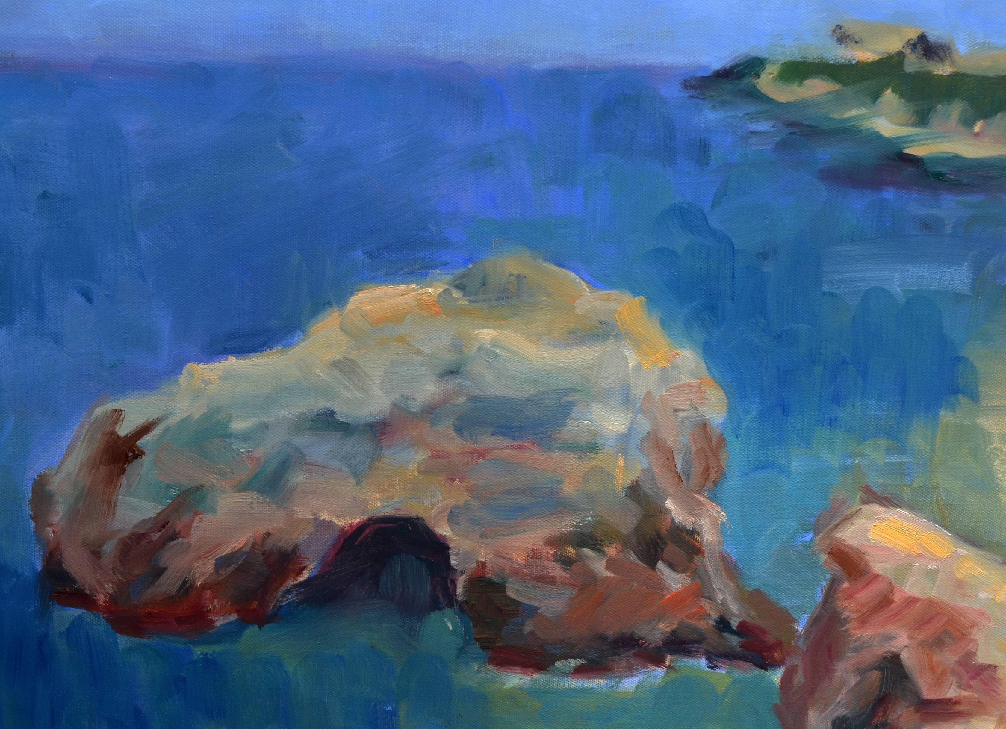 California Coastal Shore Seascape - Painting by Jack Lynn