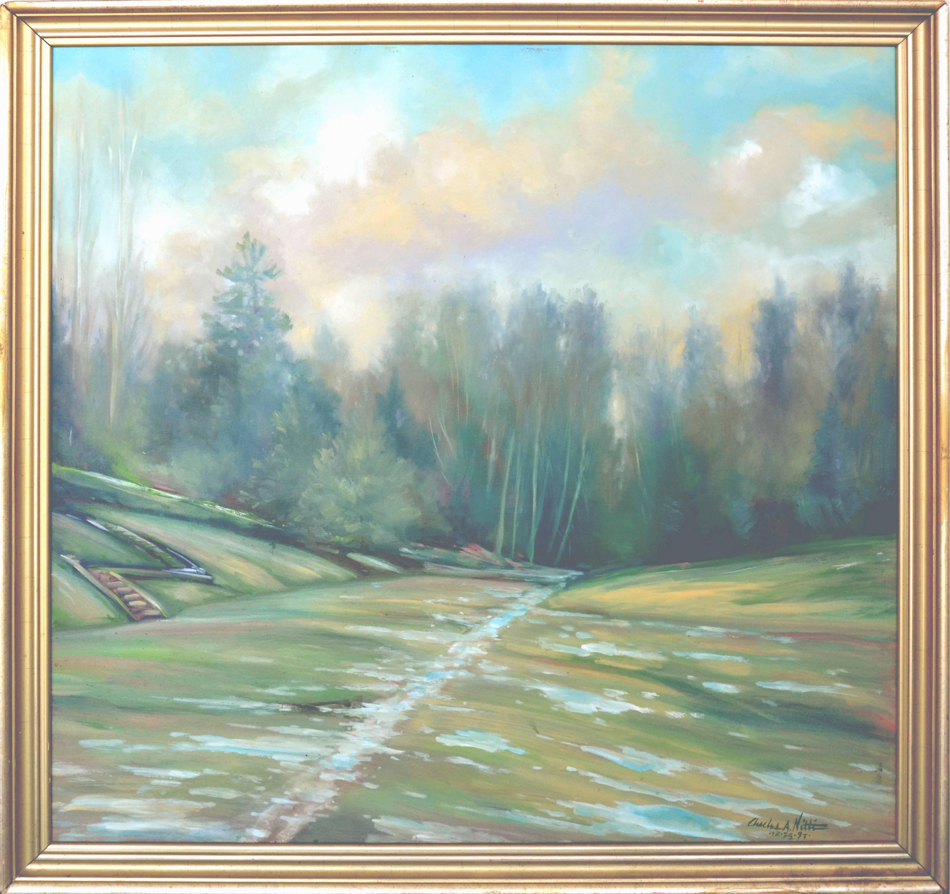 Charles Nitti Landscape Painting - Green Hills Landscape