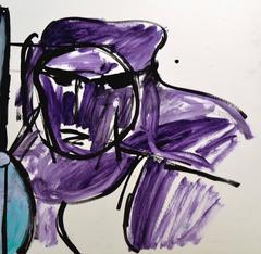 Portrait abstrait violet