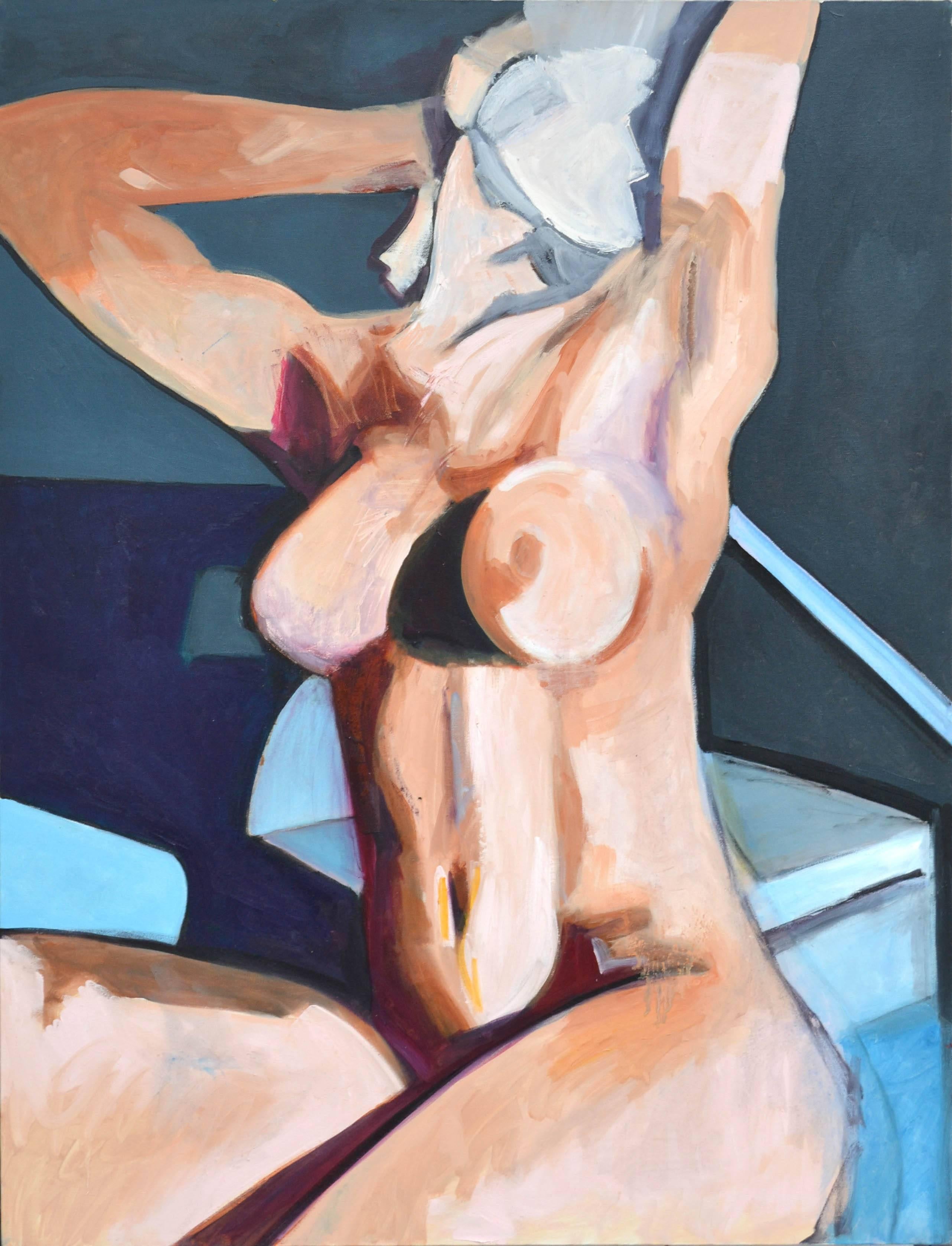 Michael Eggleston Nude Painting - Abstract Expressionist Female Nude