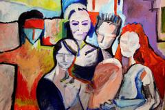 Old Friends Abstract Expressionist Figurative