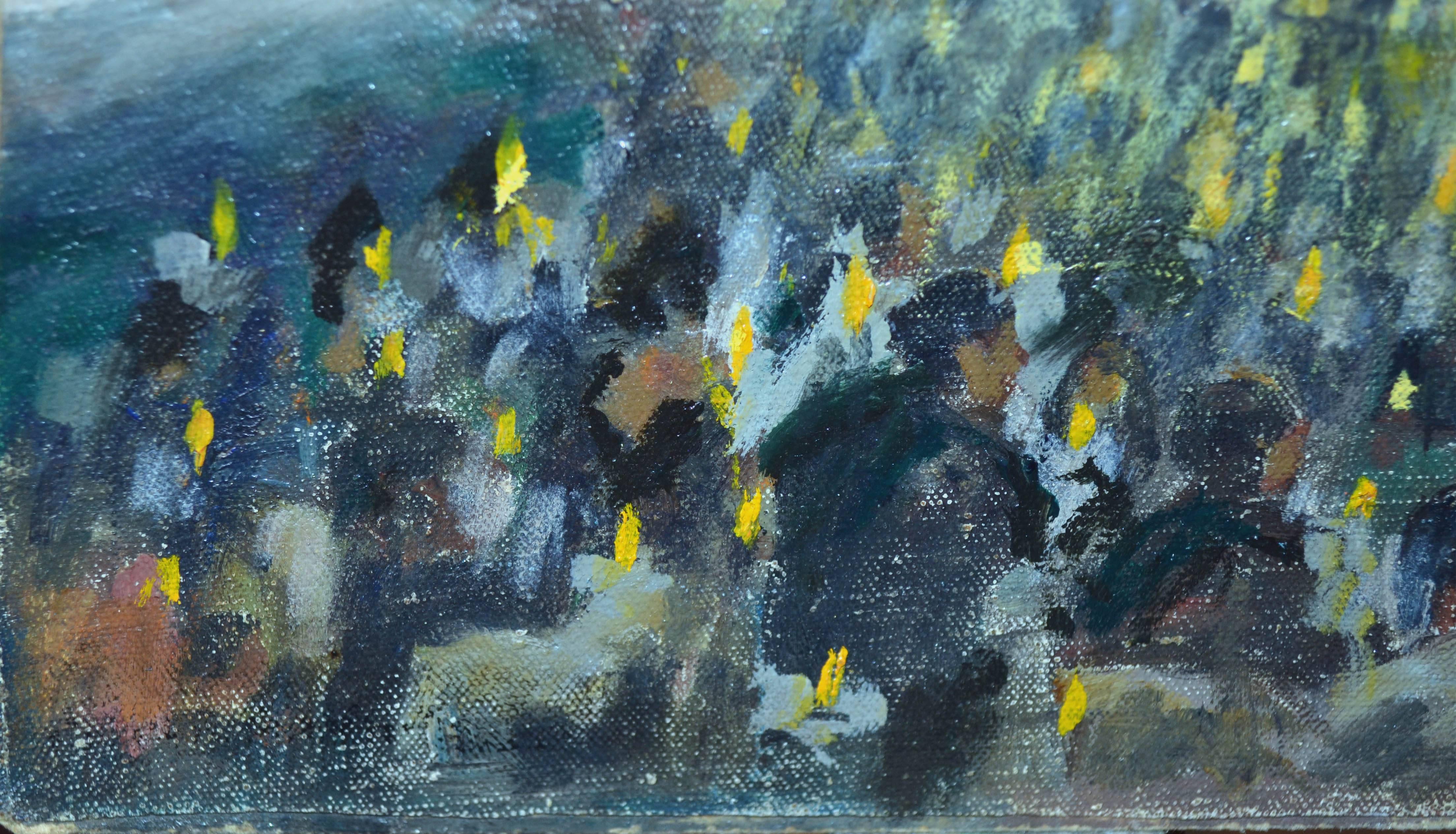 Servizio a lume di candela Paesaggio del Messico - Painting Impressionismo americano di Orrin A. White