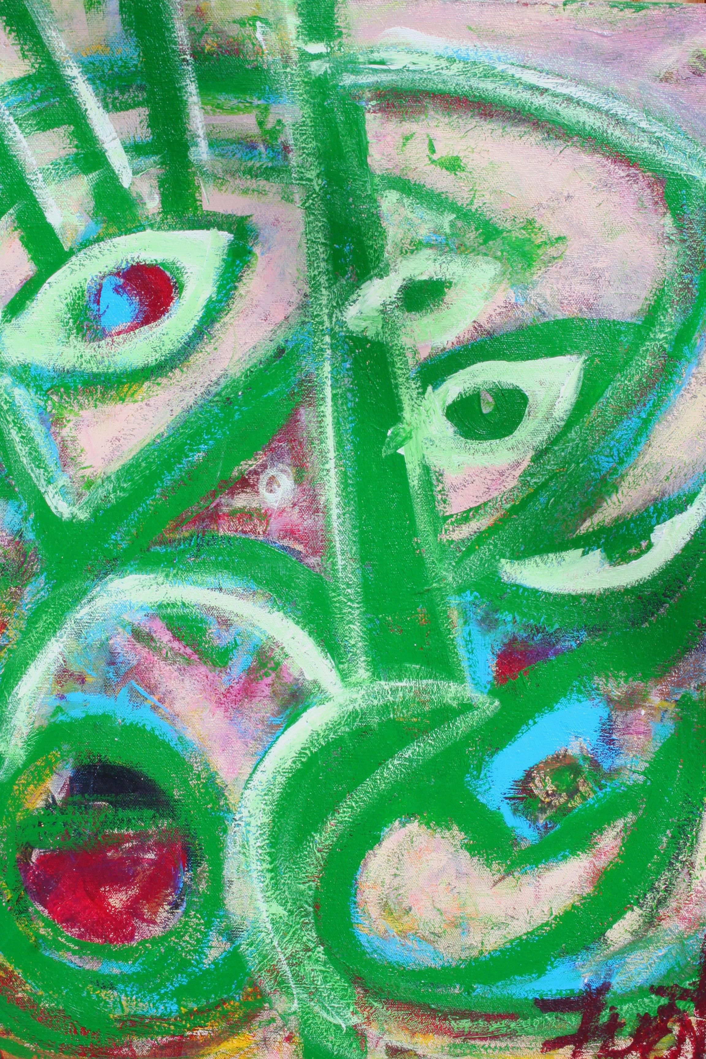 Garden Eyes Abstract  - Painting by Daniel David Fuentes
