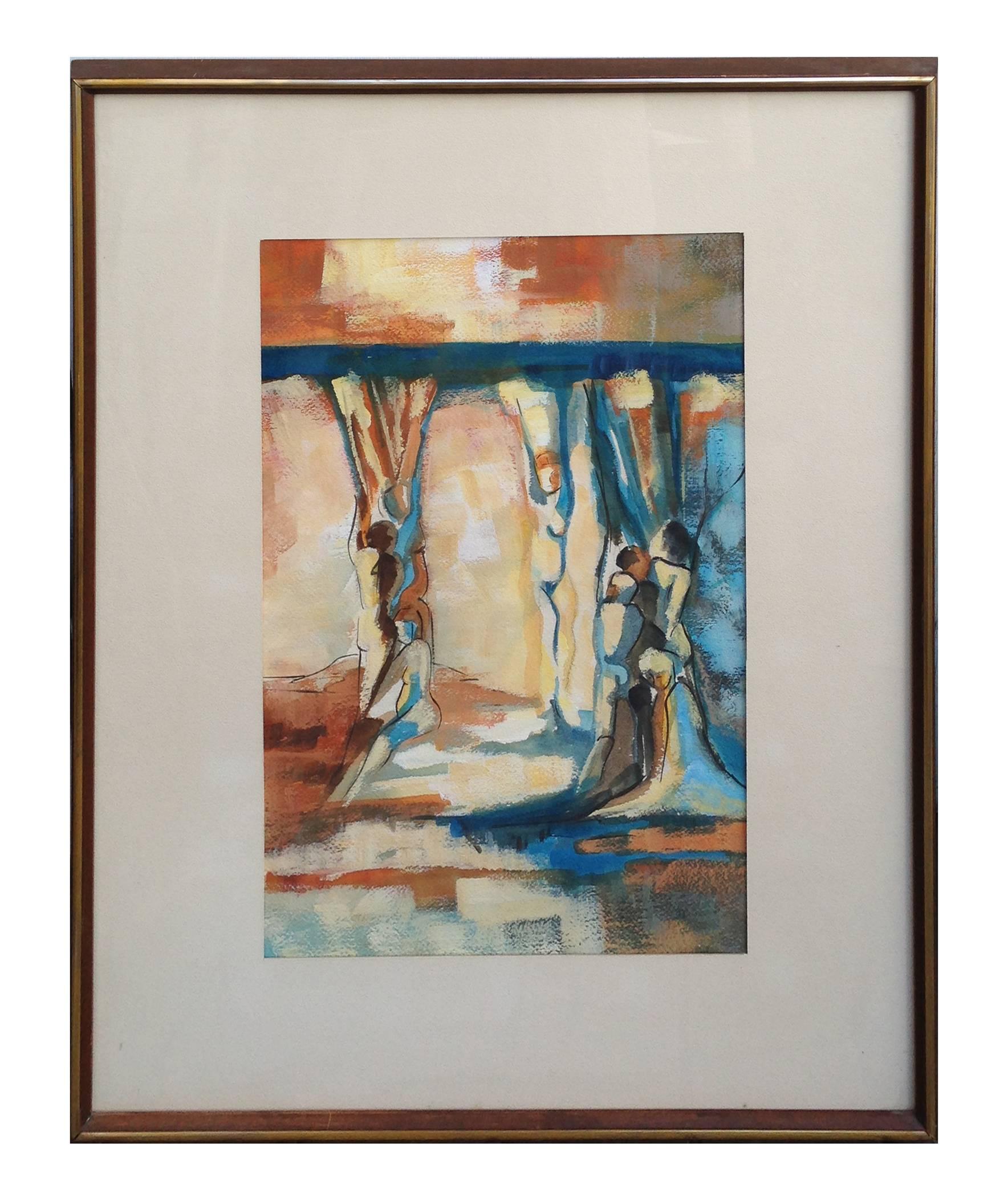 Doris Warner Figurative Painting - Ring Three Abstracted Figurative