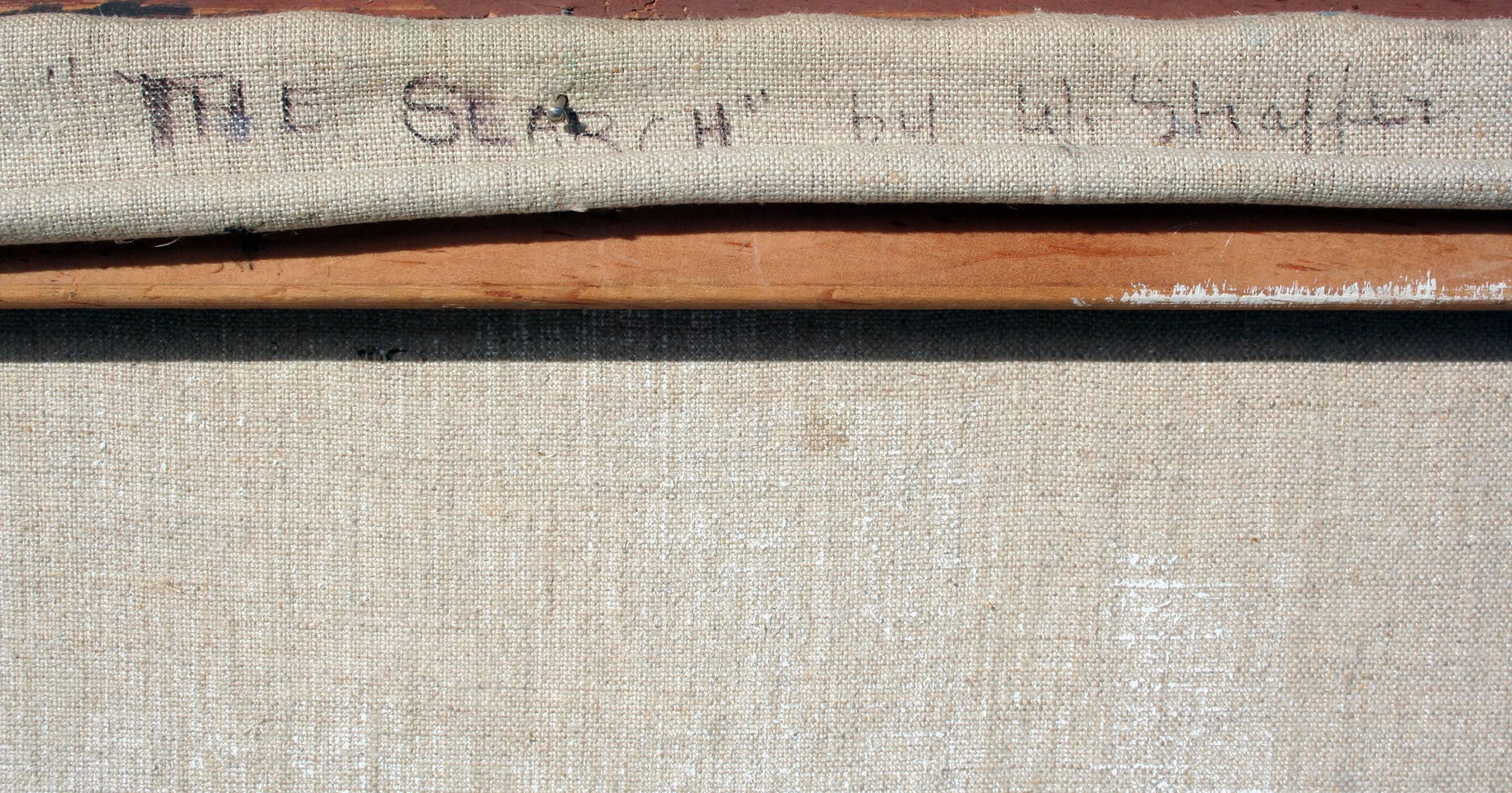 Un paesaggio onirico di Winifred Lucy Shaffer (americana, XX secolo). Firmato in basso a destra; firmato e titolato sul verso. Esposto in una cornice in legno e legno dorato. Immagine, 22