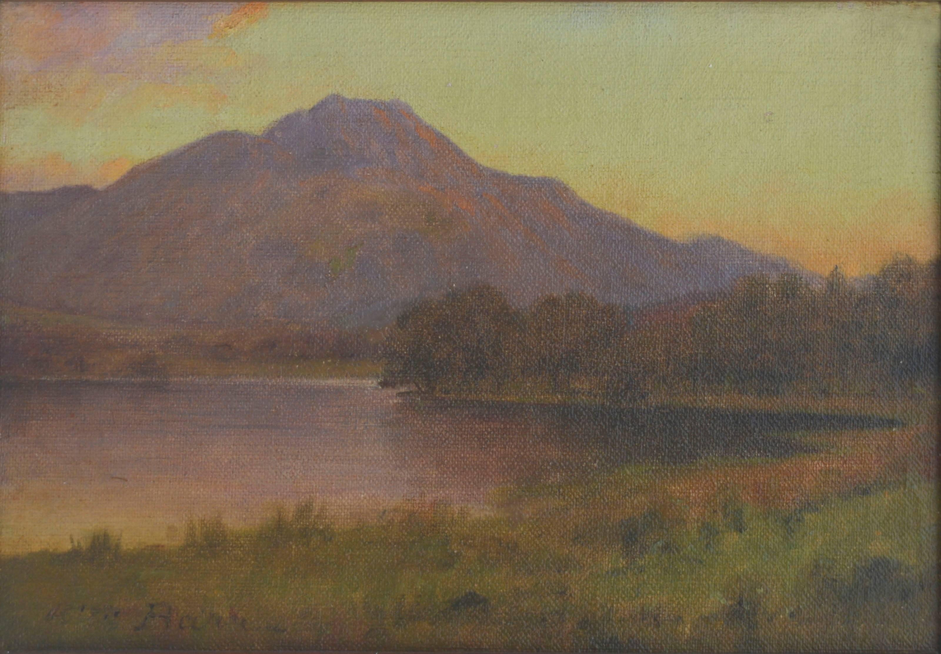 Mount Tamalpais from Bon Tempe Lake - Painting by William Barr