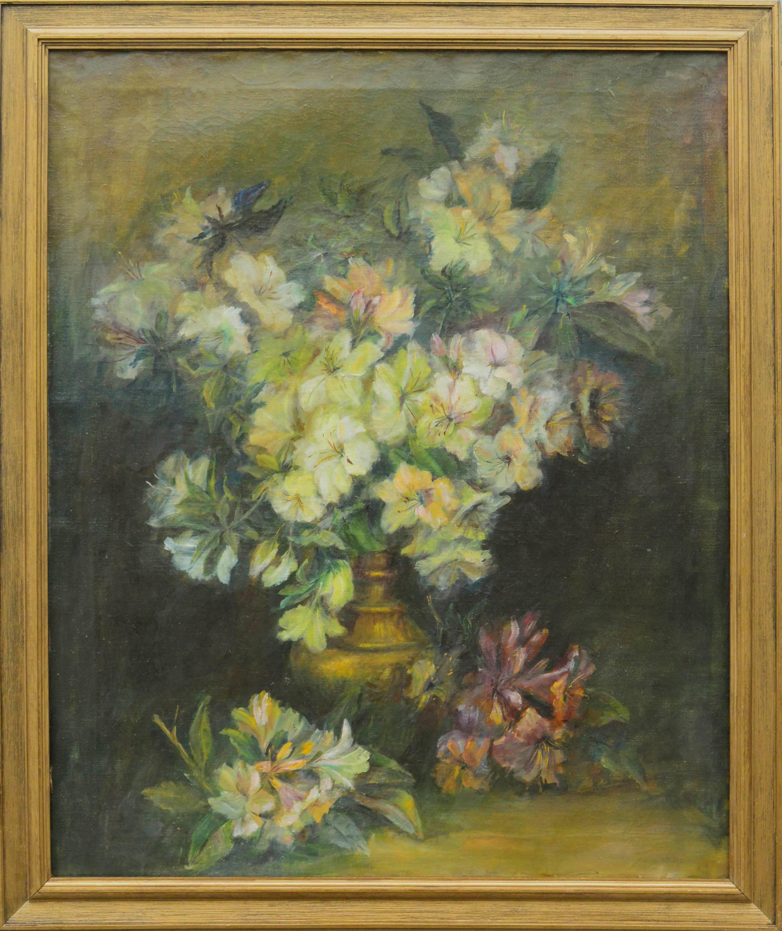 Unknown Still-Life Painting - Late 19th Century Peruvian Lilies Still Life