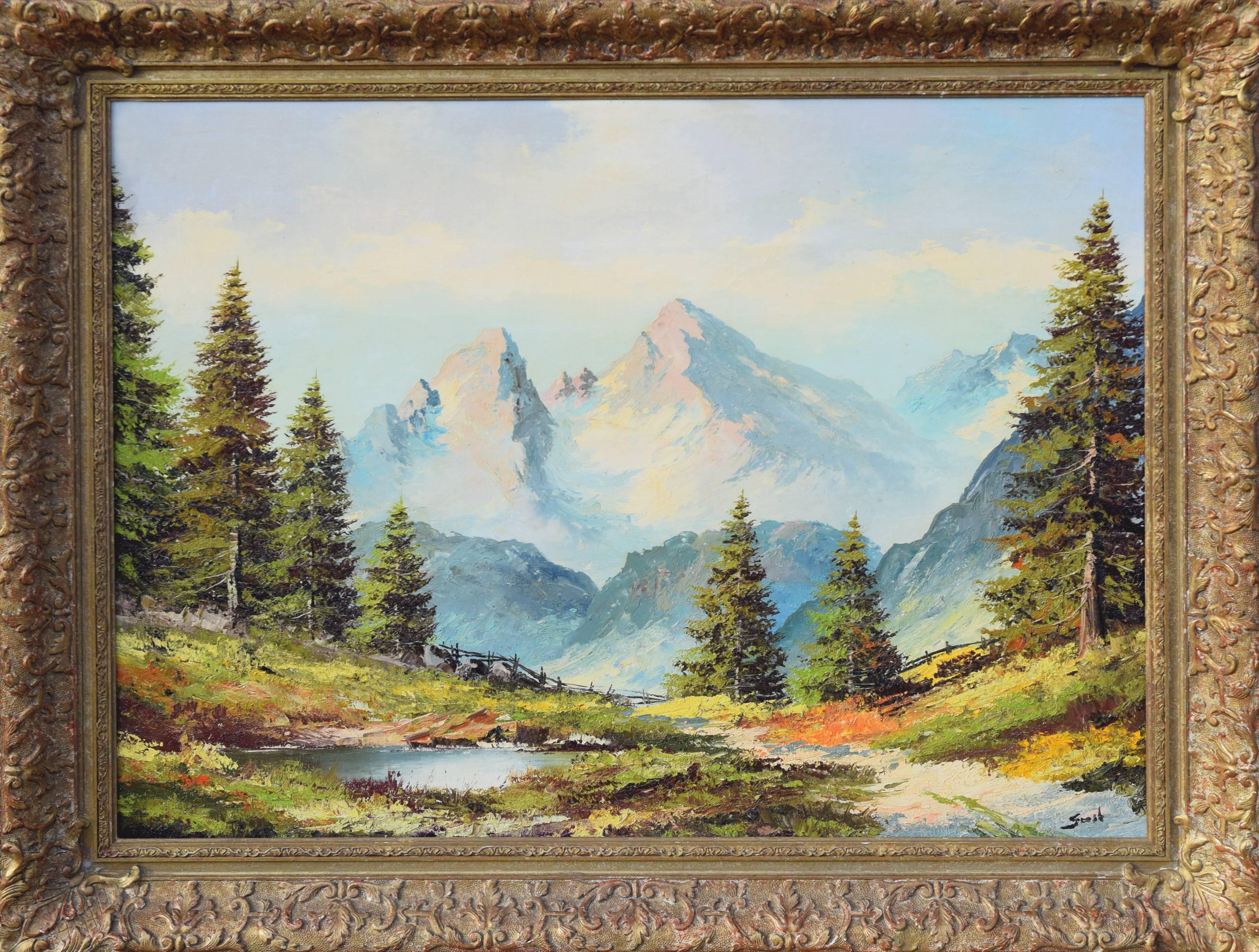 Karl Ludwig Gast Landscape Painting - Alpine Landscape