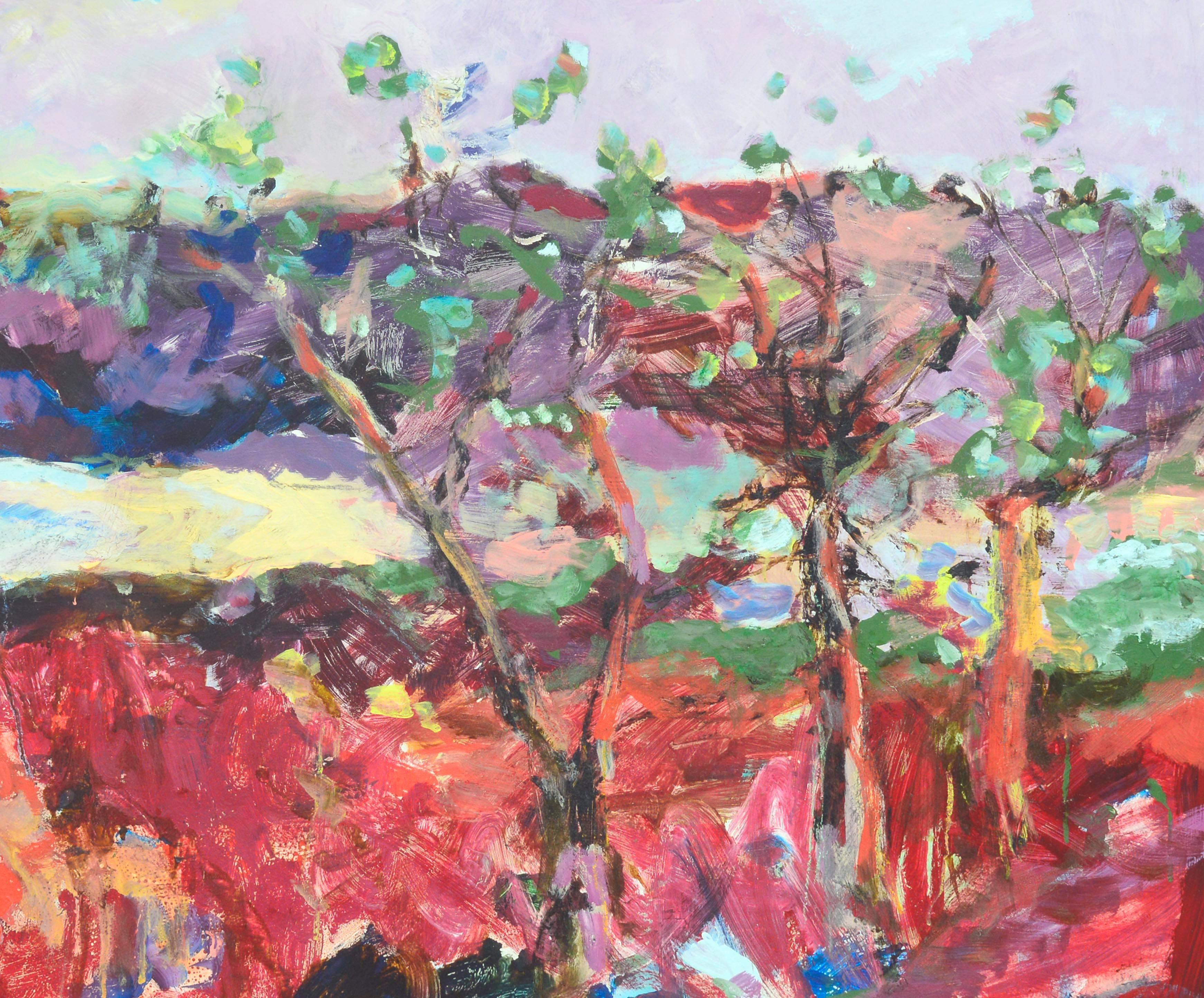 Carmel Cove Abstract Landscape  - Painting by Robert Canete